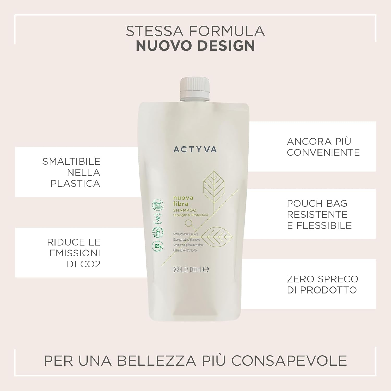 Actyva Nuova Fibra Shampoo Ristrutturante 1000 ml - immagine 5