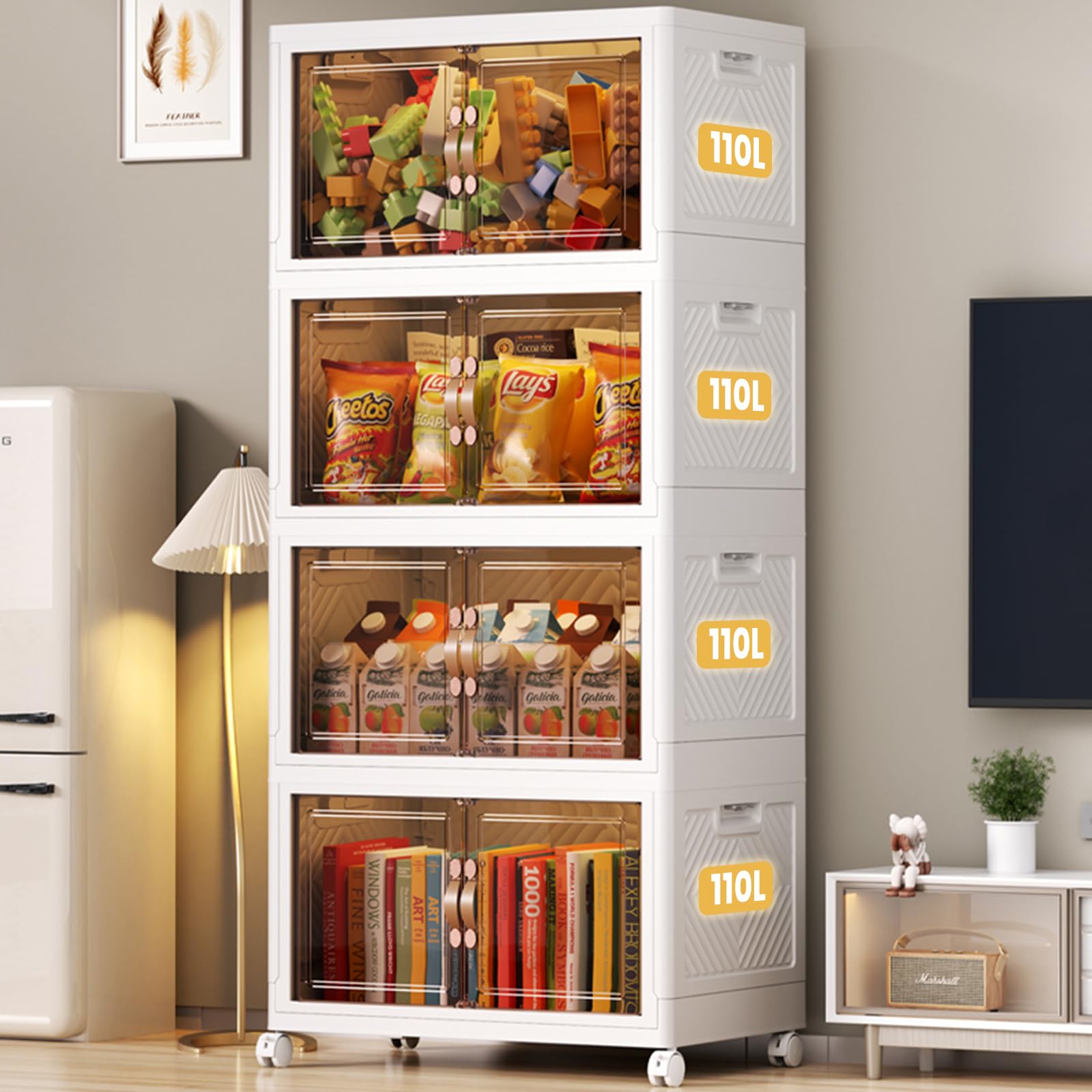 Elpheco Scatole Portaoggetti Pieghevoli con Coperchio