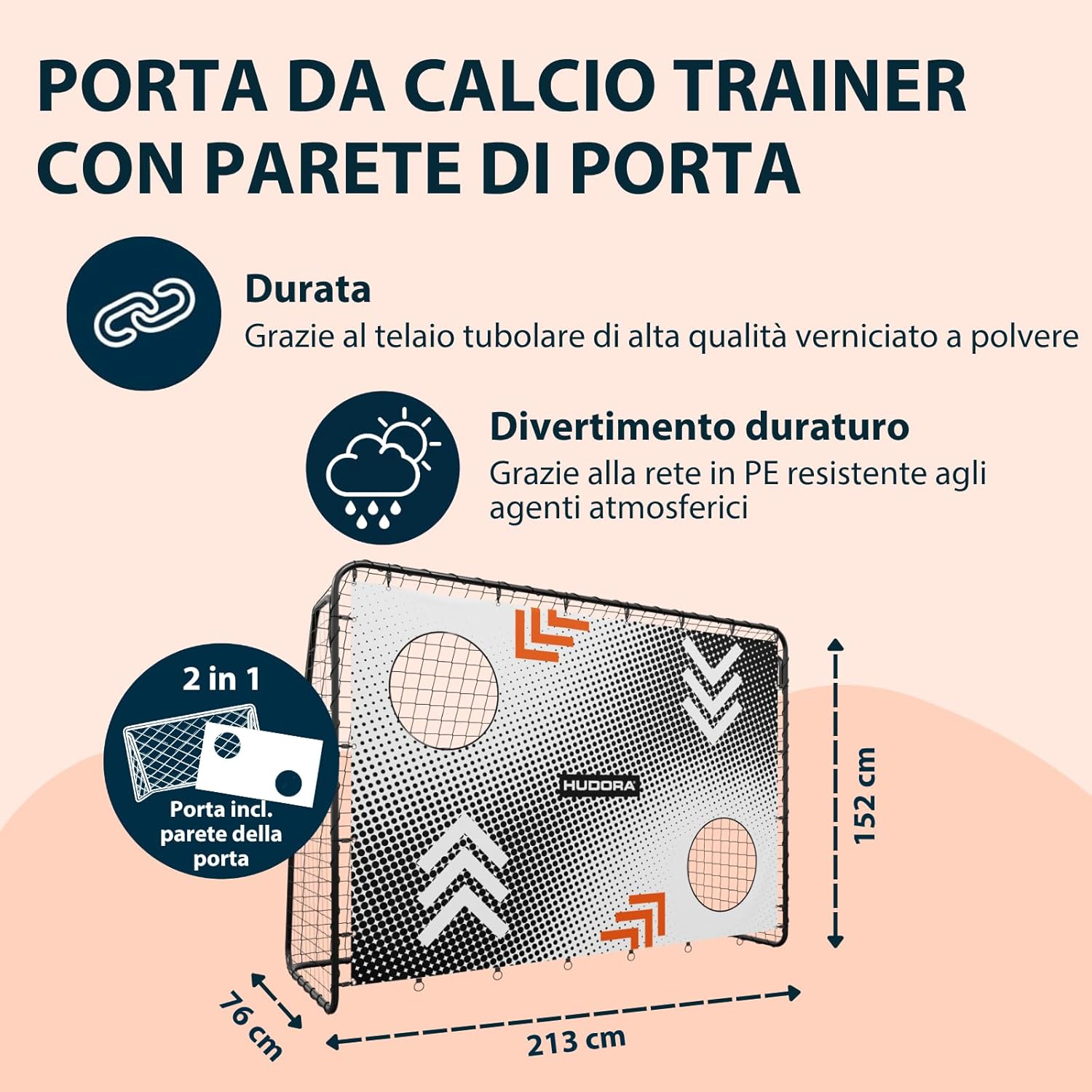 Hudora Arrow - Porta da Calcio Robusta per Esterno - immagine 2