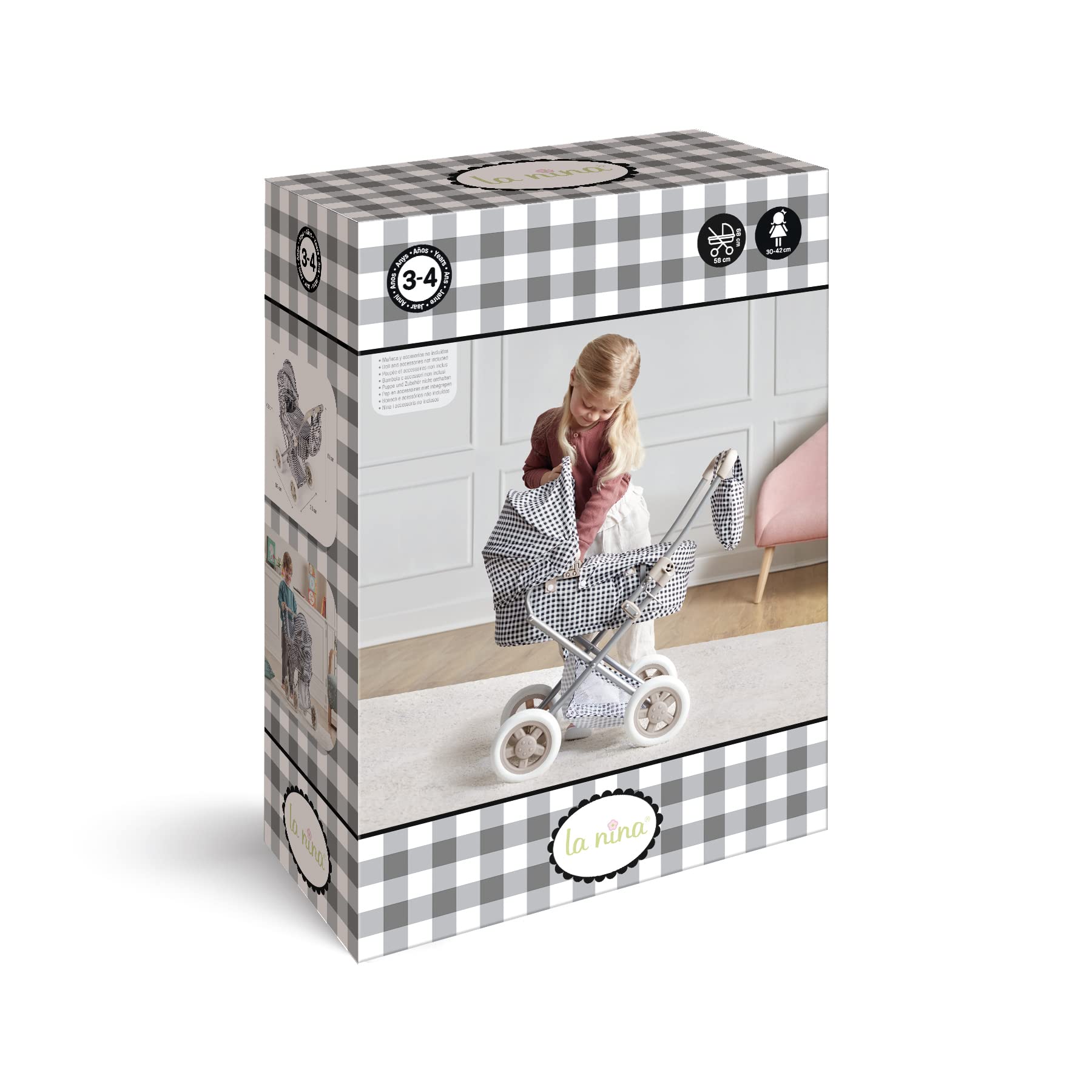 Auto Bambola Pieghevole Noa 81 cm con Cappottina e Borsa