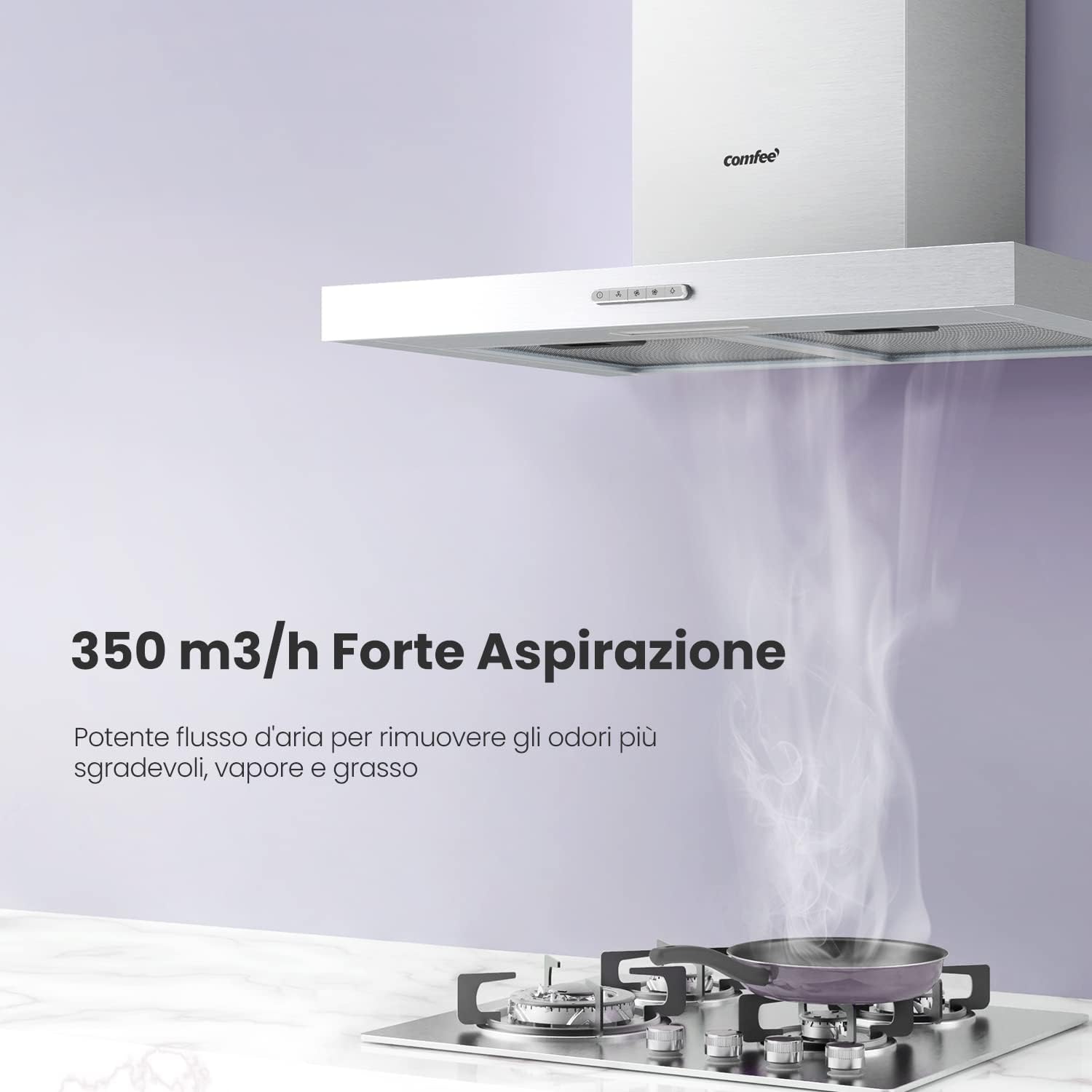 Comfee' Cappa Aspirante 60 TSHM17SS-60 Acciaio Inox - immagine 3