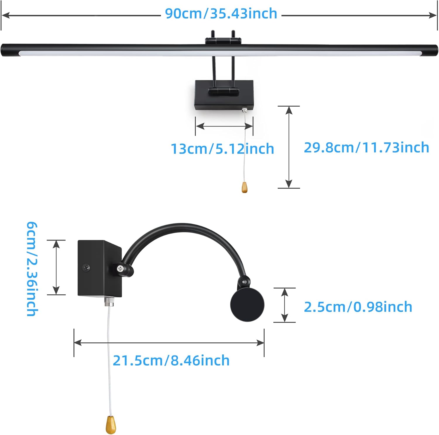 Tyhogar Lampada da Specchio Bagno 90cm 16W - immagine 5