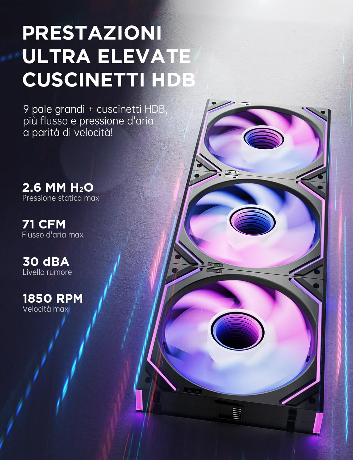 Asiahorse DAWN Pro RGB - Ventola PC 120mm (3 pezzi) - immagine 3