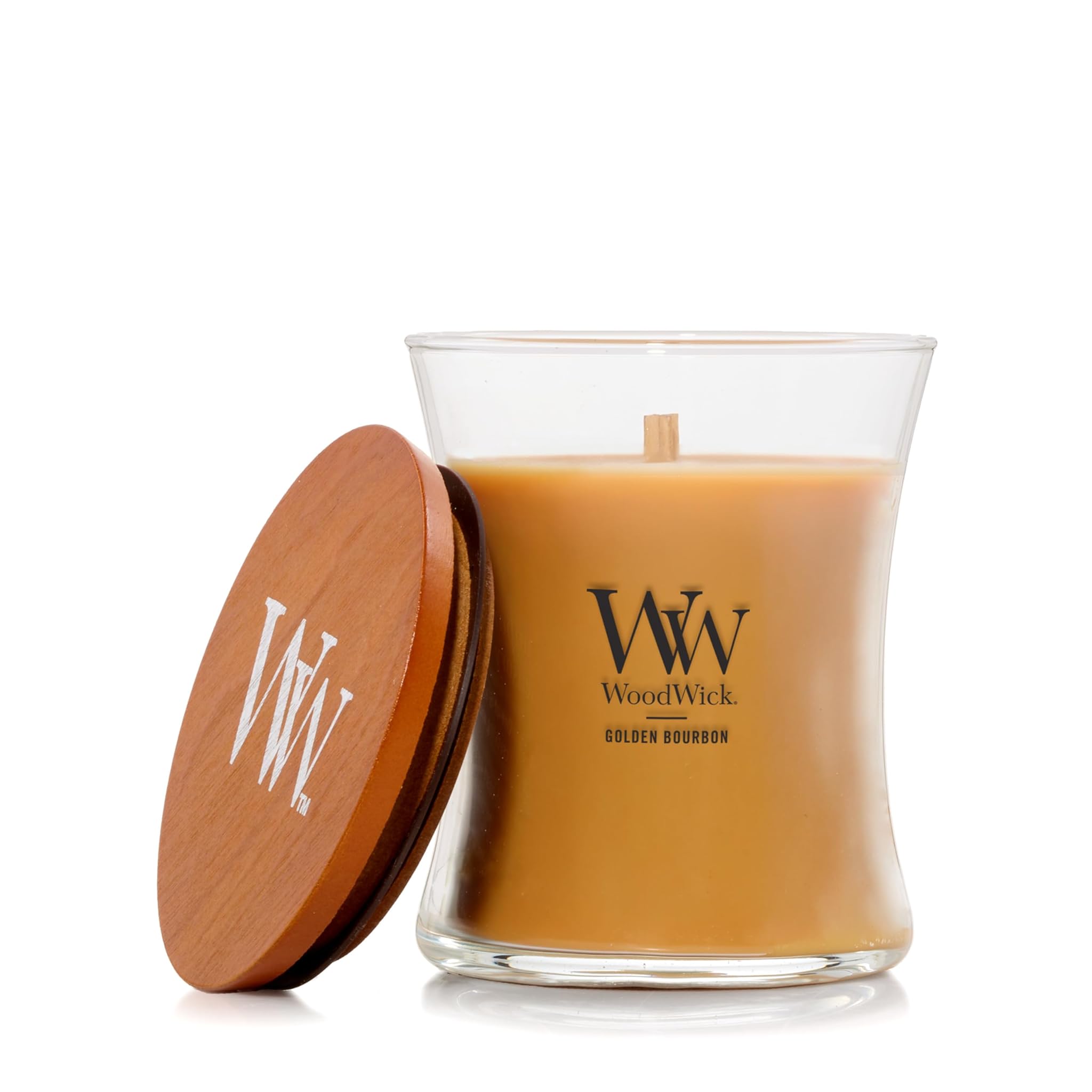 Woodwick Candela Media Golden Bourbon - Fino a 60 ore