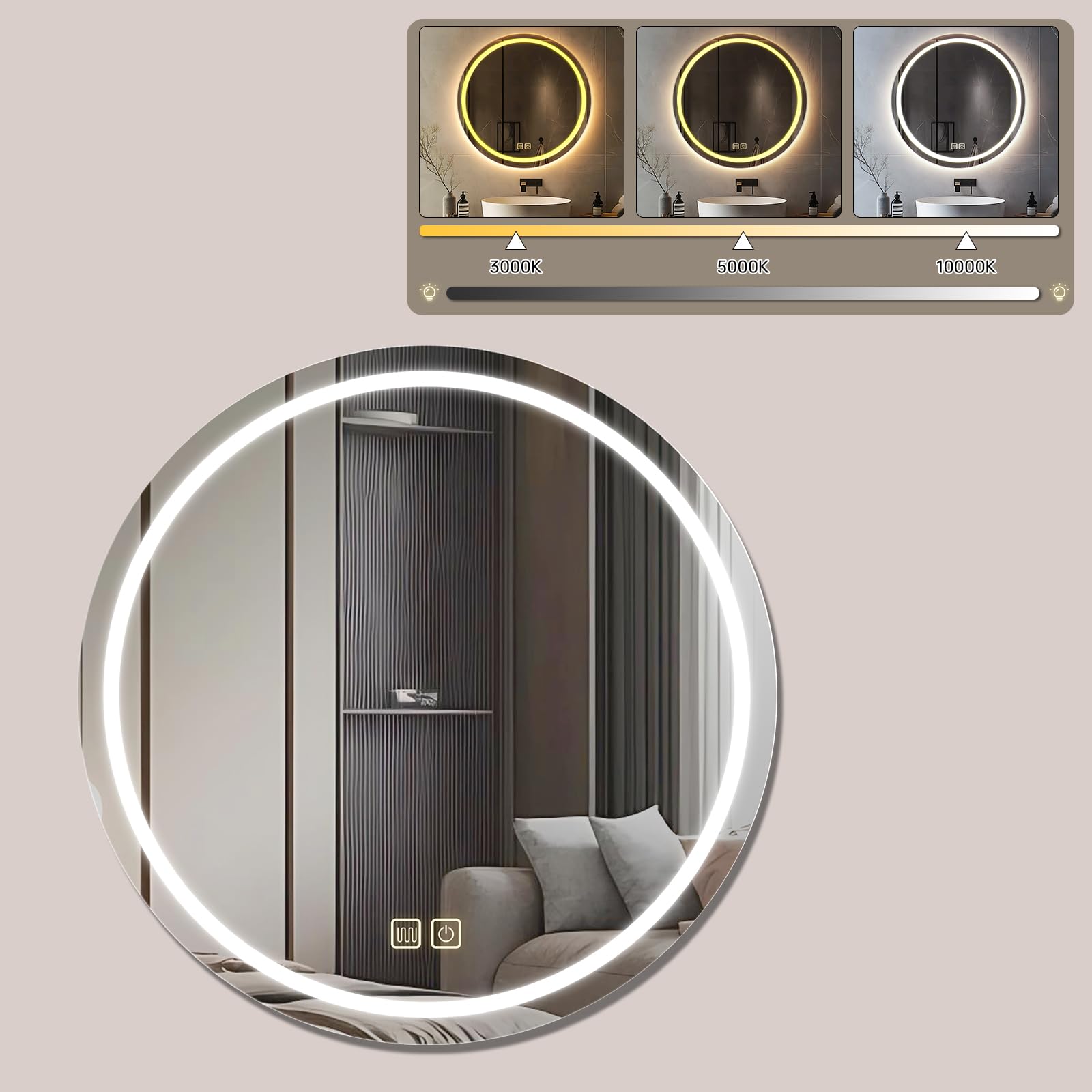 Specchio da Bagno LED Rotondo 60 cm