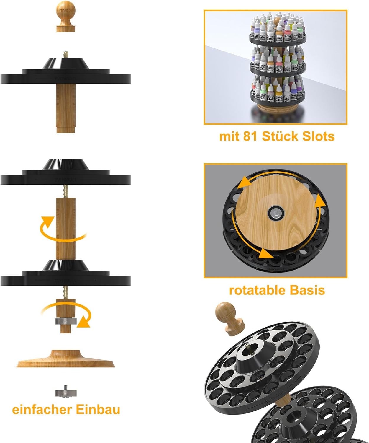 Evemodel Organizer Girevole per Bottiglie di Colore - immagine 3