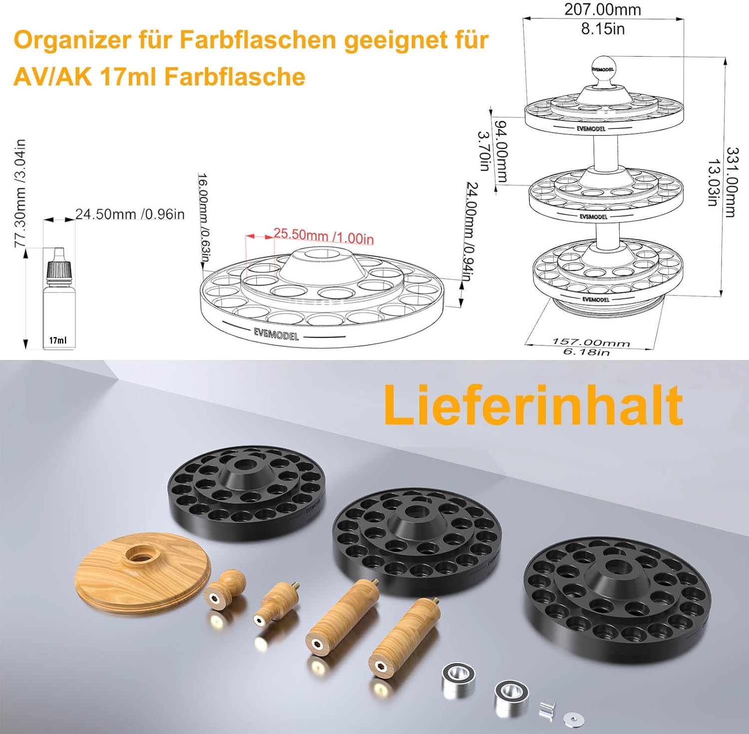 Evemodel Organizer Girevole per Bottiglie di Colore - immagine 5
