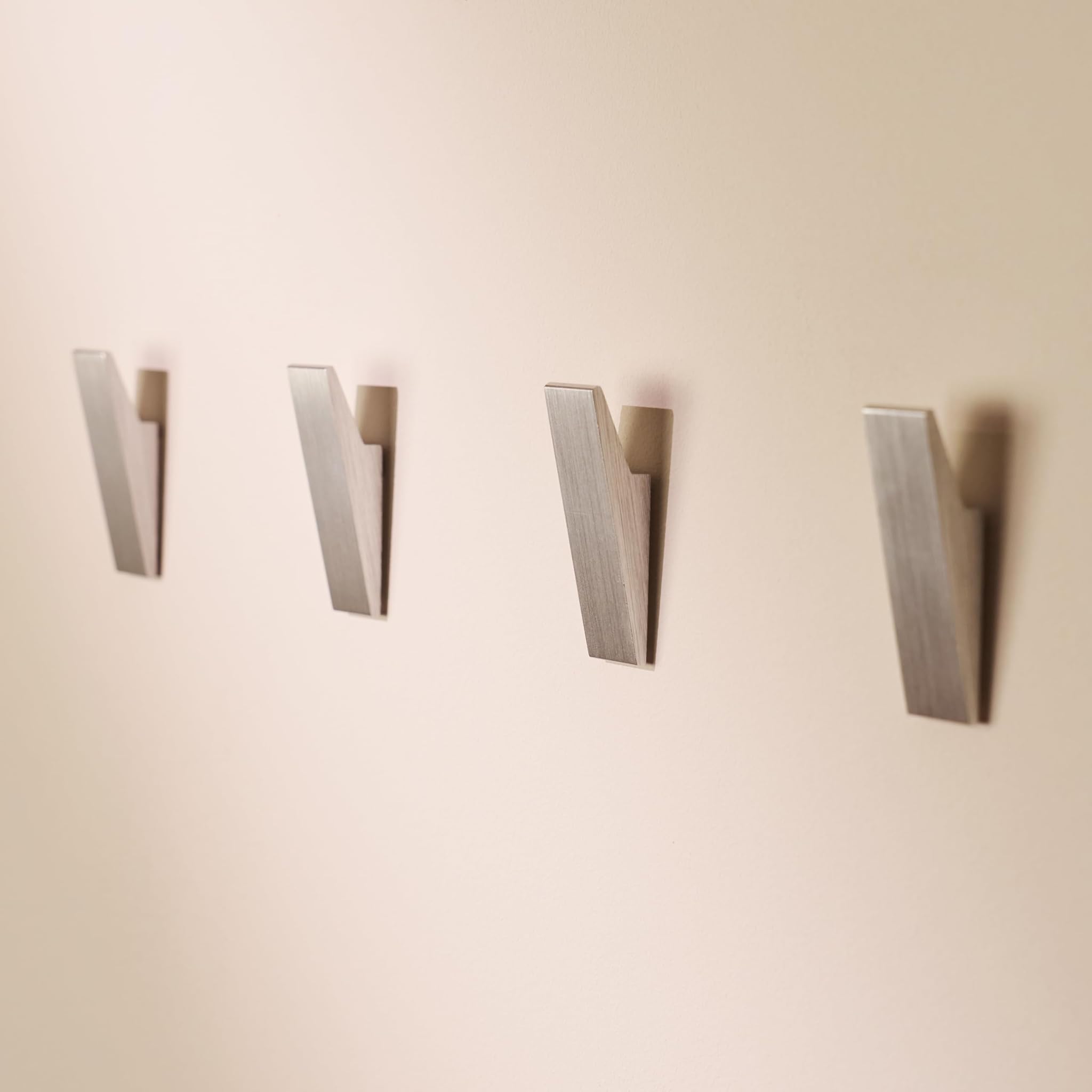 Design Amburgo Ganci Adesivi Forte - 4 Pezzi Grigio Argento