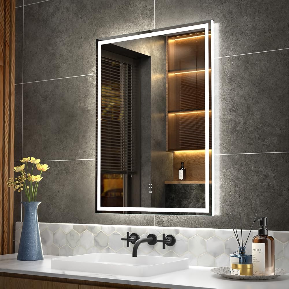 Kww Specchio LED Vanity 60x80cm con Luci Dimmerabili