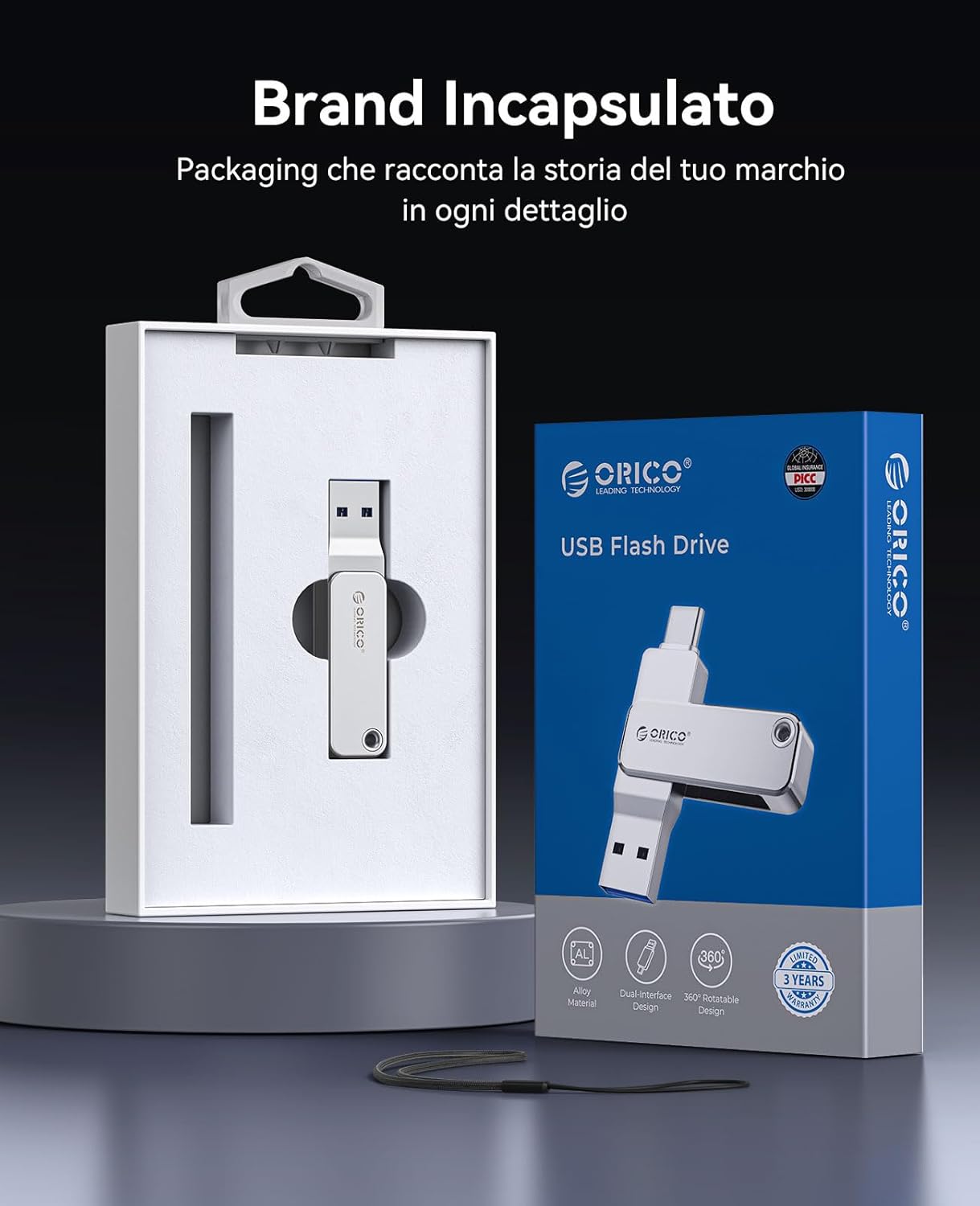 Orico Chiavetta USB 256 GB Mini USB 3.2 Gen 1 - immagine 6