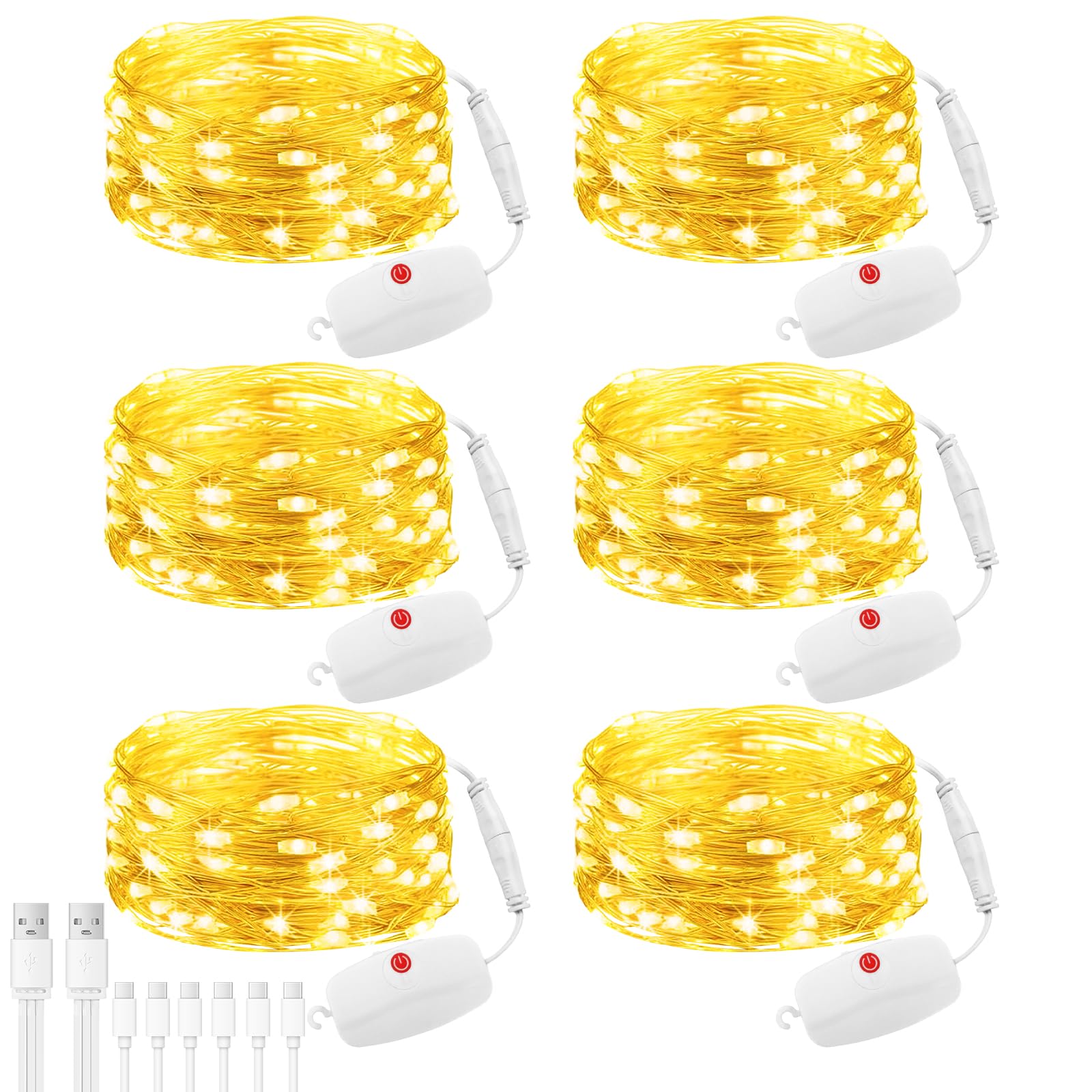 Mini Luci Ricaricabili 20 LED 2m (6 pezzi)