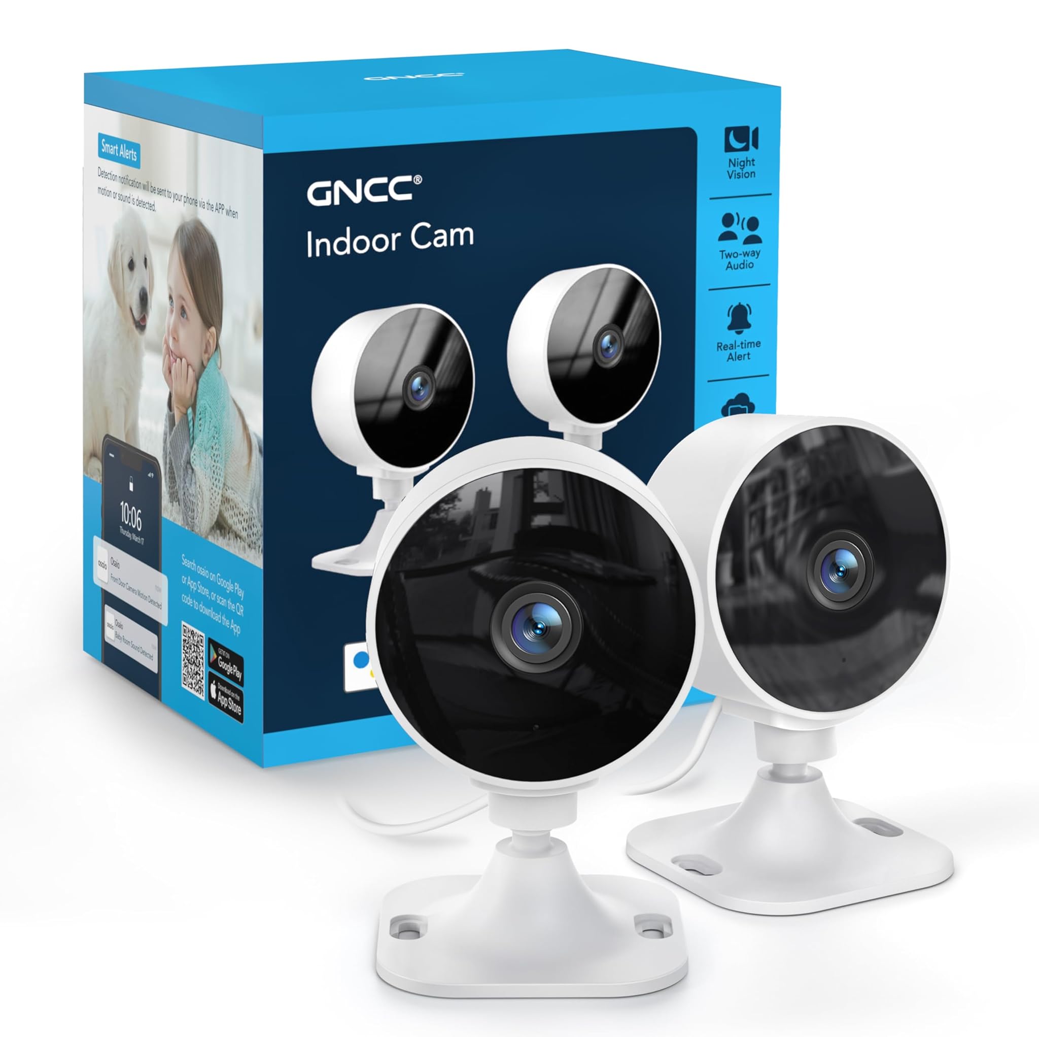 Gncc GC3 Kit 2 Telecamere WiFi Interno 1080P