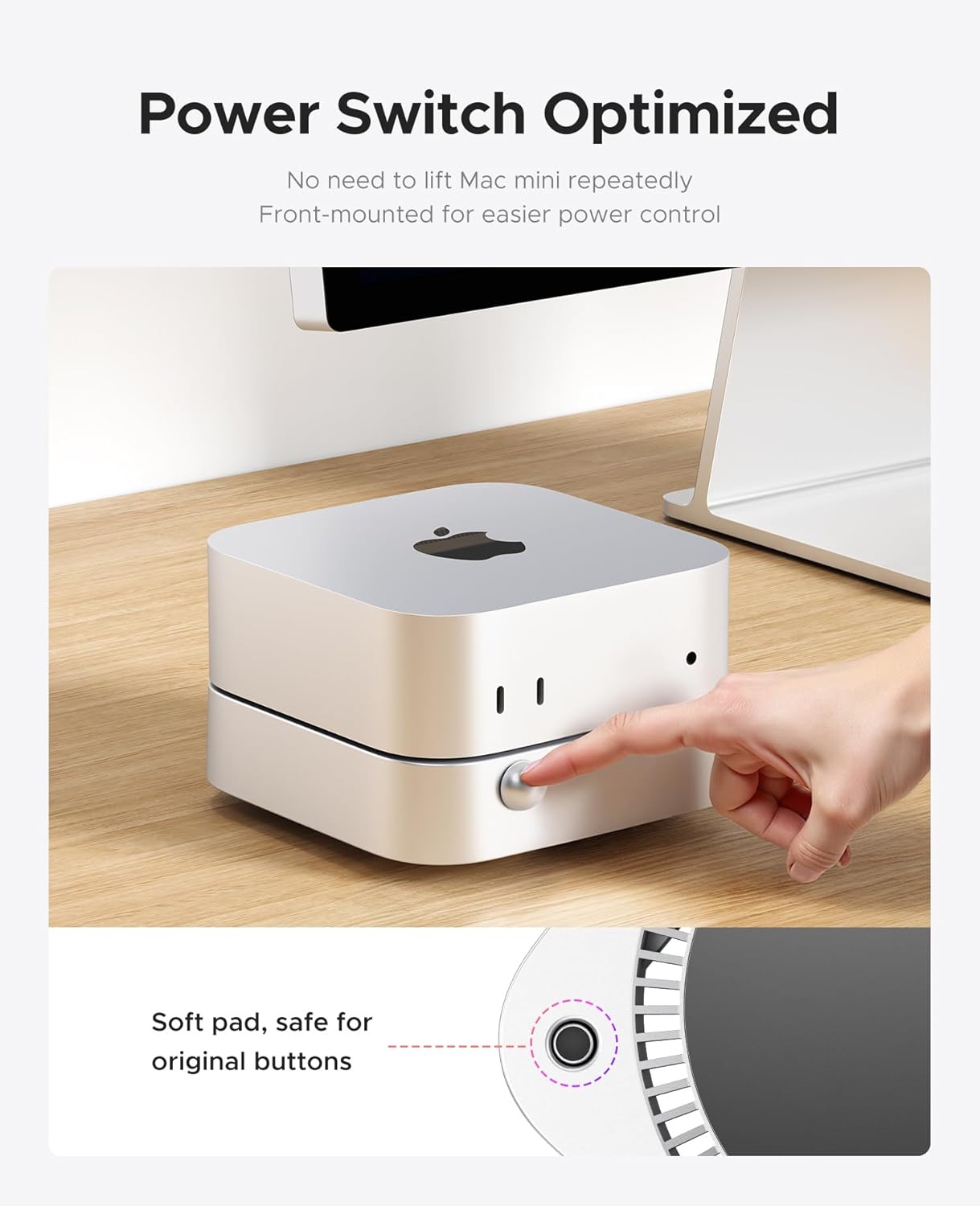 Orico STH03 Supporto Estensione Mac mini, Argento - immagine 2