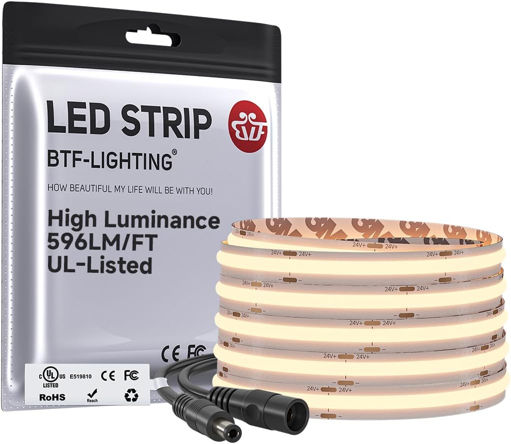 Btf-lighting Striscia LED FCOB COB 2700K 5M - immagine 1