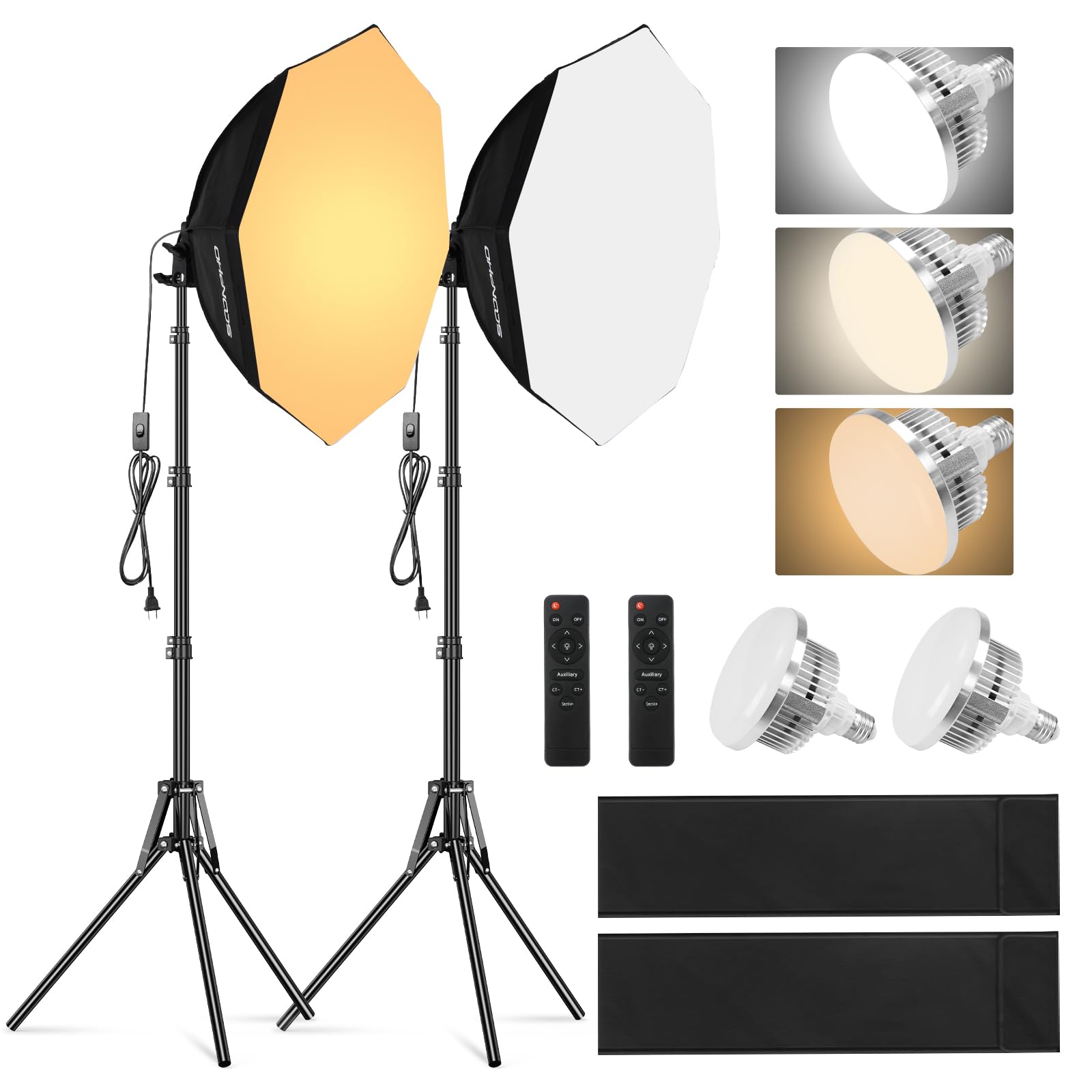 Soonpho Softbox Set Studio Fotografico Ottagonale 22inch