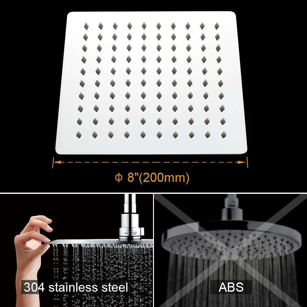 Ibergrif M20292 - Soffione Doccia a Pioggia 20x20 CM - immagine 6