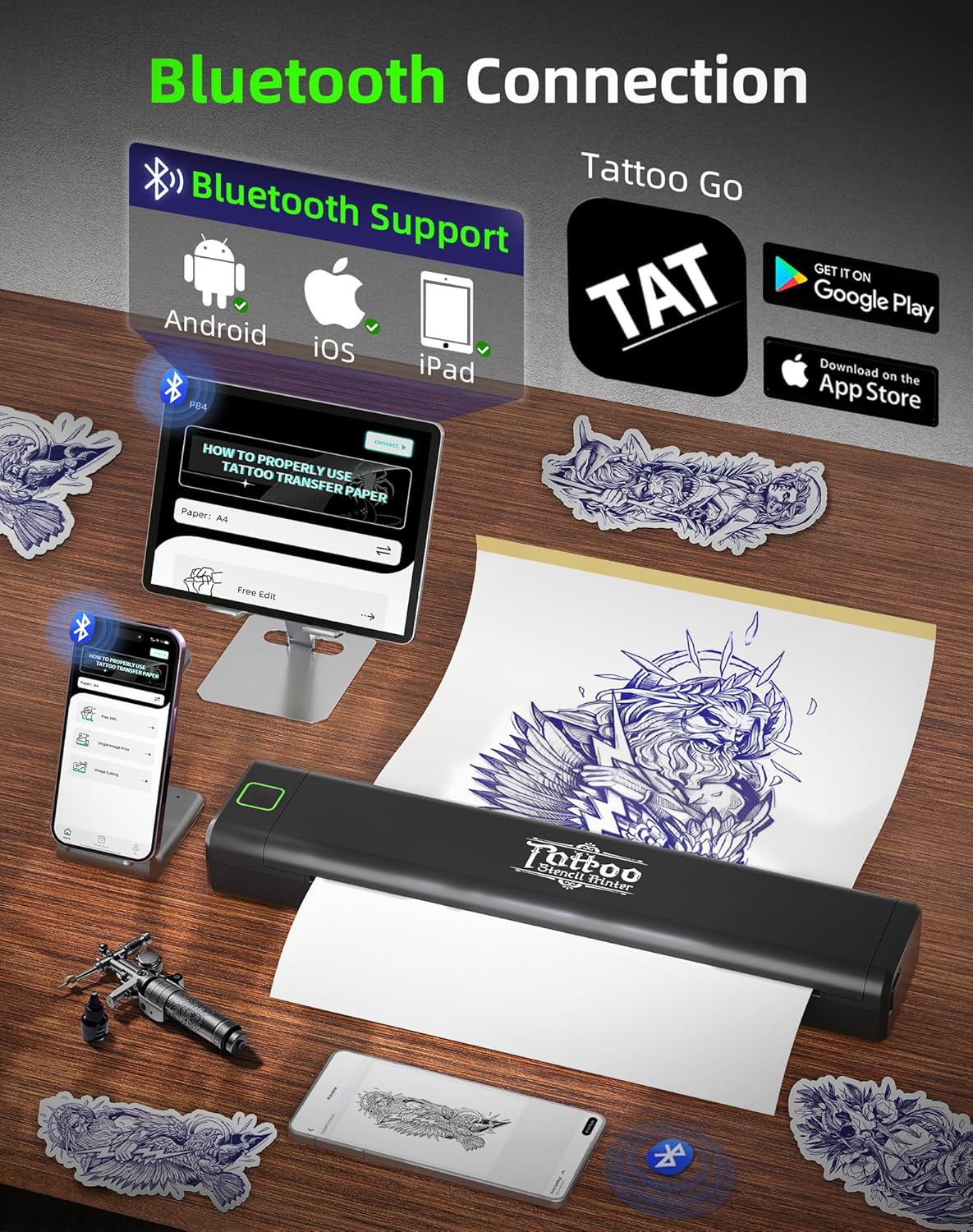 Stampante Termica per Tatuaggi Bluetooth P84 - immagine 4