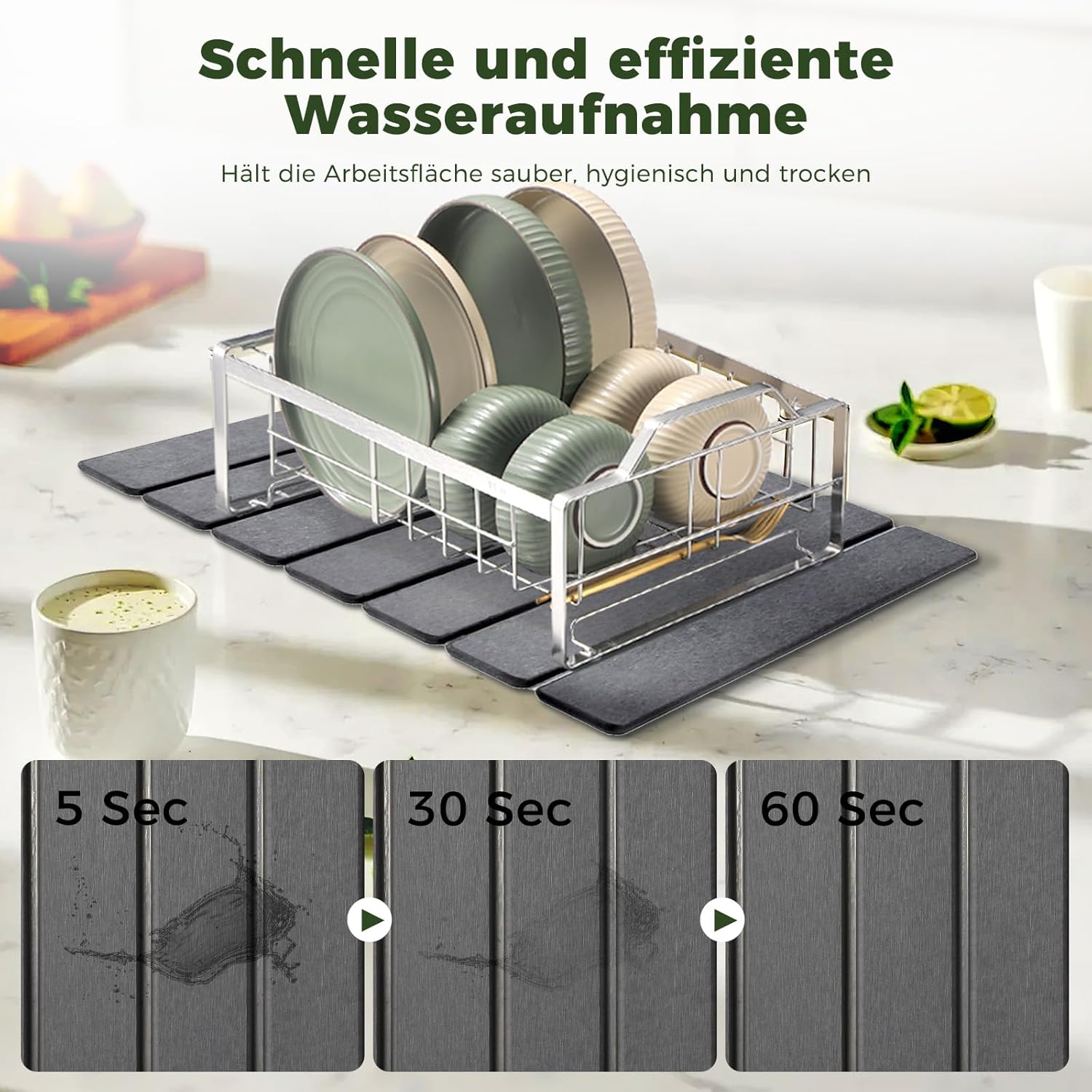 Scolapiatti 40x30cm in Terra di Diatomea - immagine 2