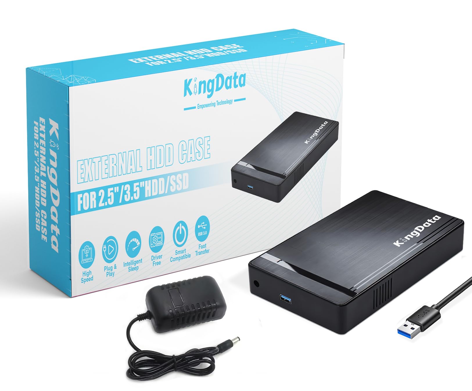 Kingdata Custodia Hard Disk USB 3.0 a SATA 3.5 pollici
