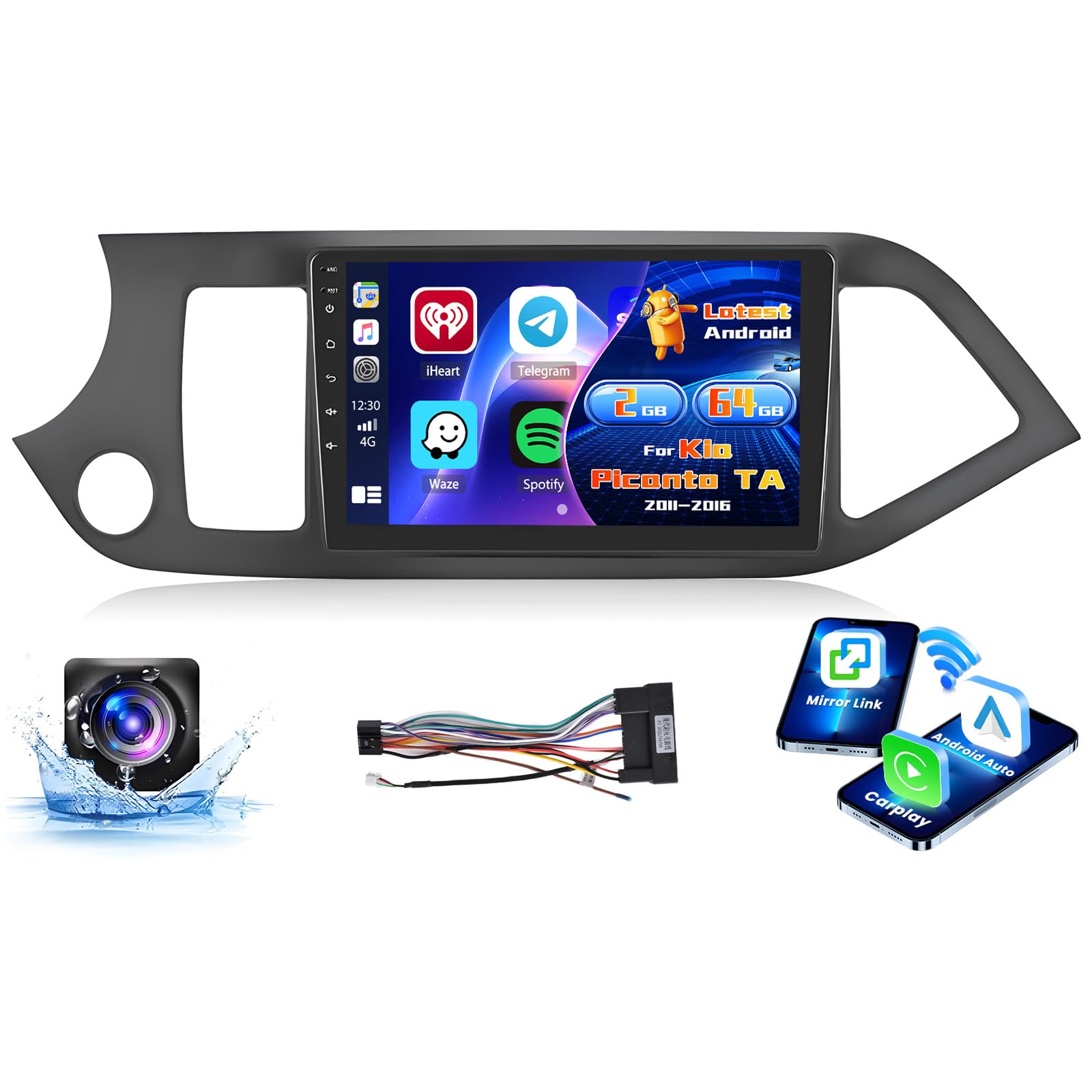 Radio Android 15 9" per Kia Picanto TA 2011-2016
