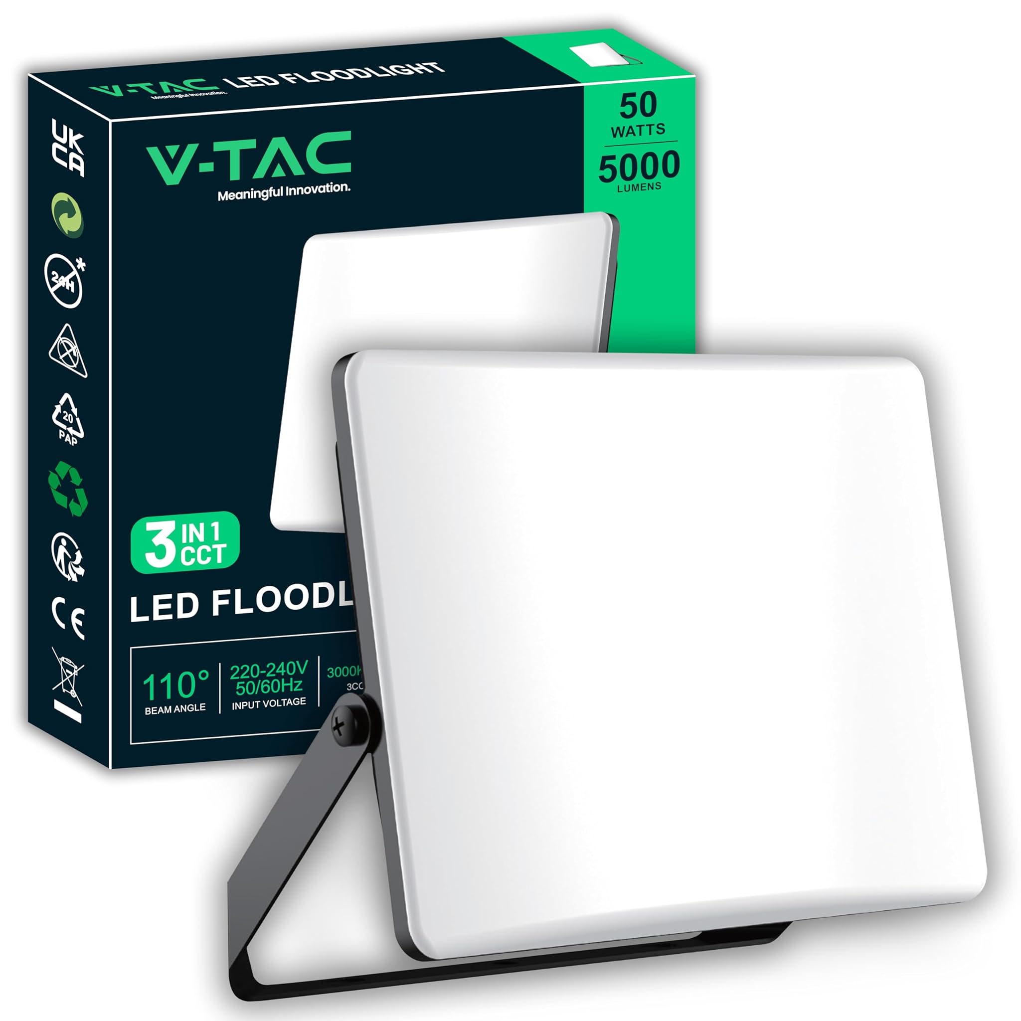 V-tac Faro LED da Esterno 50W - Luce CCT 3 IN 1