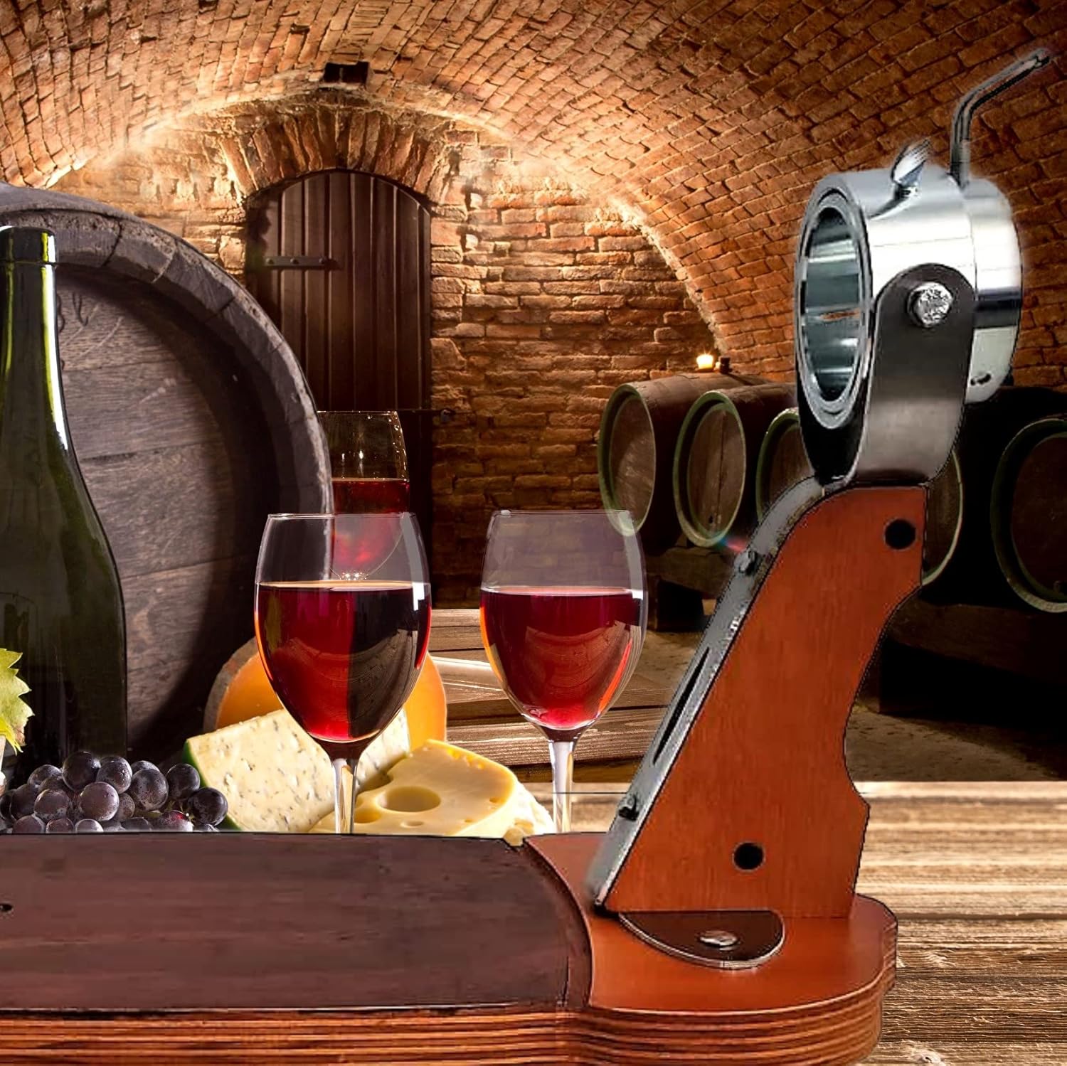 Porta Prosciutto Girevole in Legno + Coltello Forgiato - immagine 4