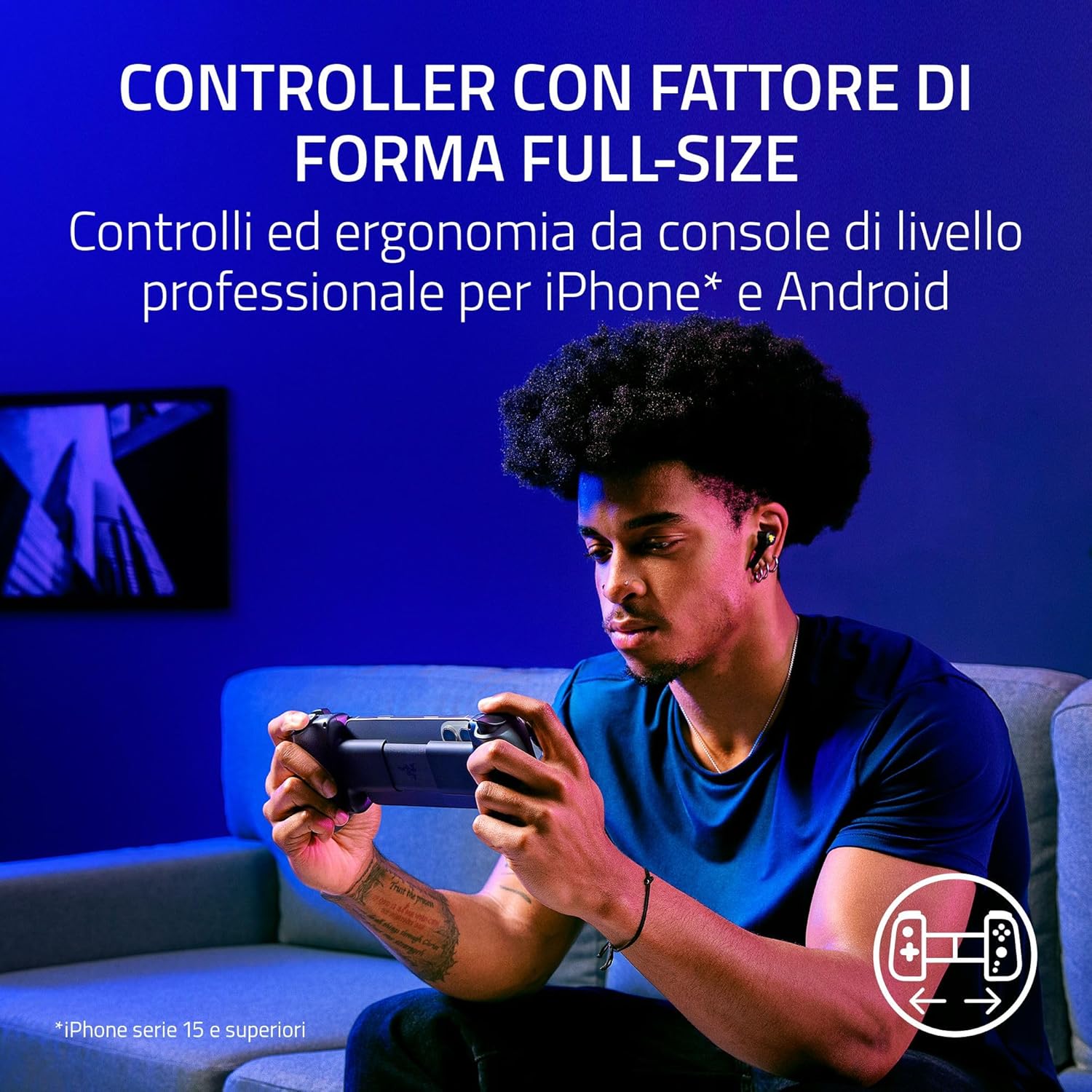 Razer Kishi V3 - Controller Gaming USB-C per Smartphone, Nero - immagine 2