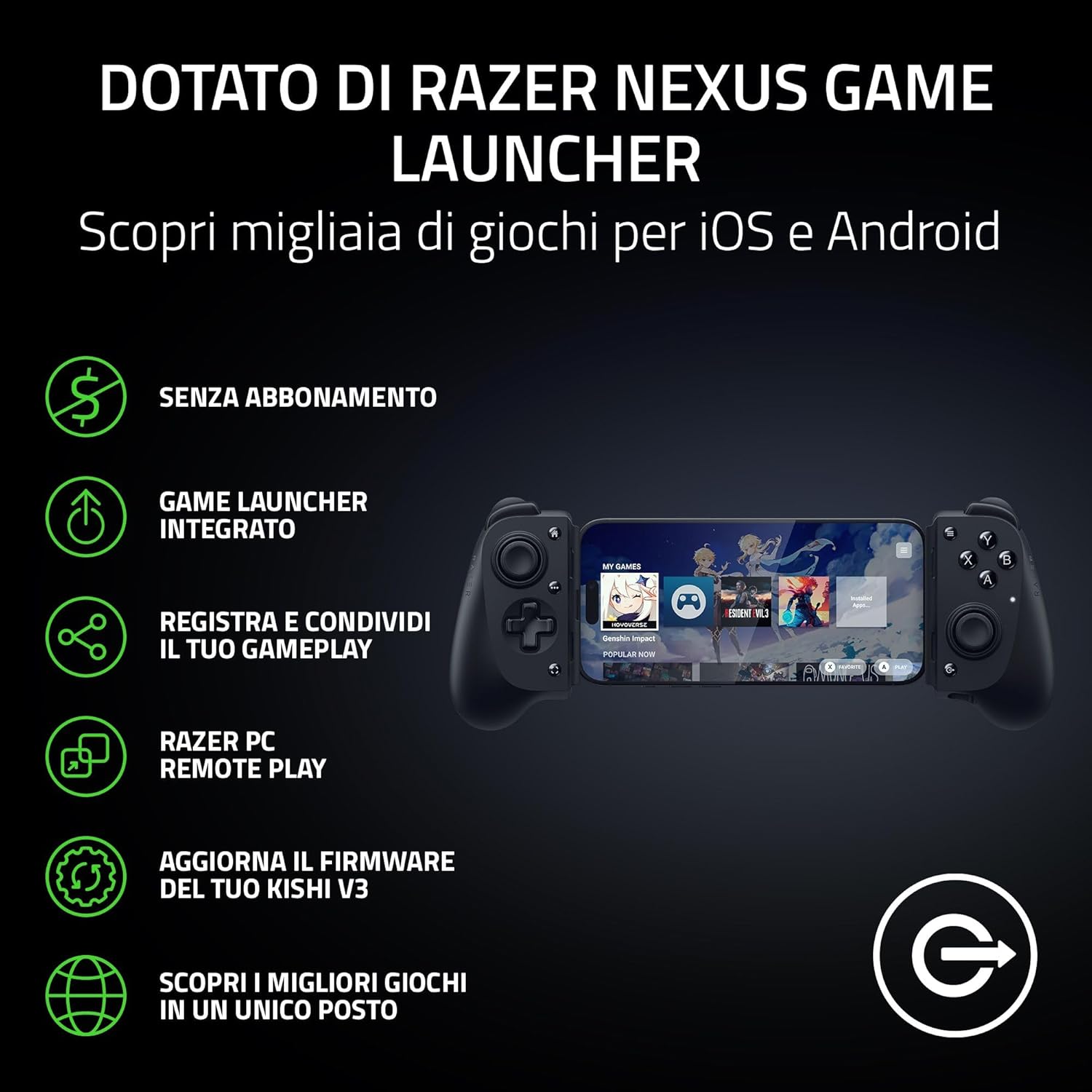Razer Kishi V3 - Controller Gaming USB-C per Smartphone, Nero - immagine 5