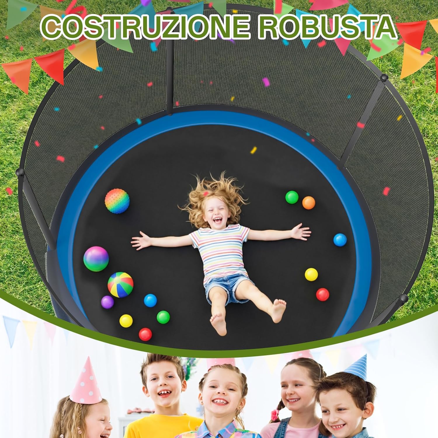 Jummico Trampolino da Giardino con Rete di Sicurezza - immagine 3