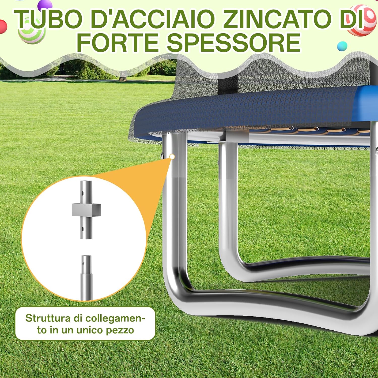 Jummico Trampolino da Giardino con Rete di Sicurezza - immagine 4