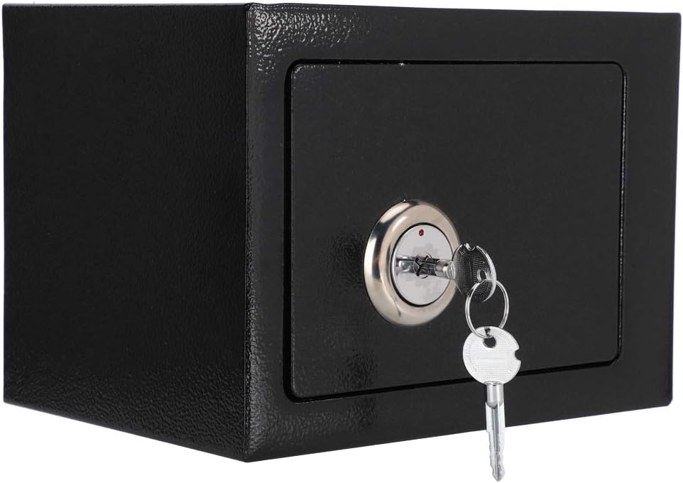 Cassaforte a Mobile Piccola con Chiave, Nera 23x17cm