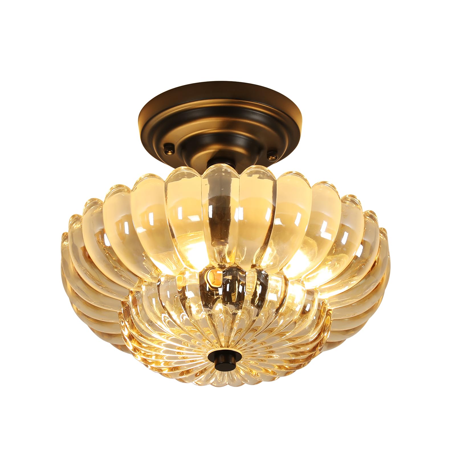 Lampada da Soffitto Vintage 3*E27 30CM, Ambra