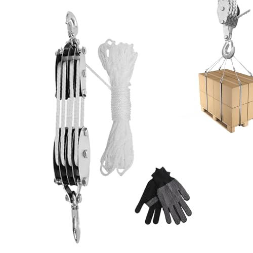 Carrucola per Sollevamento 2000Kg con Fune 20m