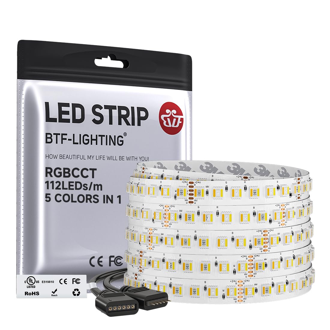 Btf-lighting Striscia LED RGBCCT 5IN1 5050SMD 5M