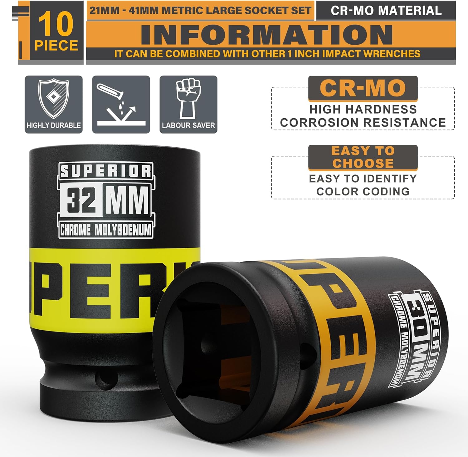 Kirxst Set Bussole a Impatto 1" - 10 pezzi - immagine 4