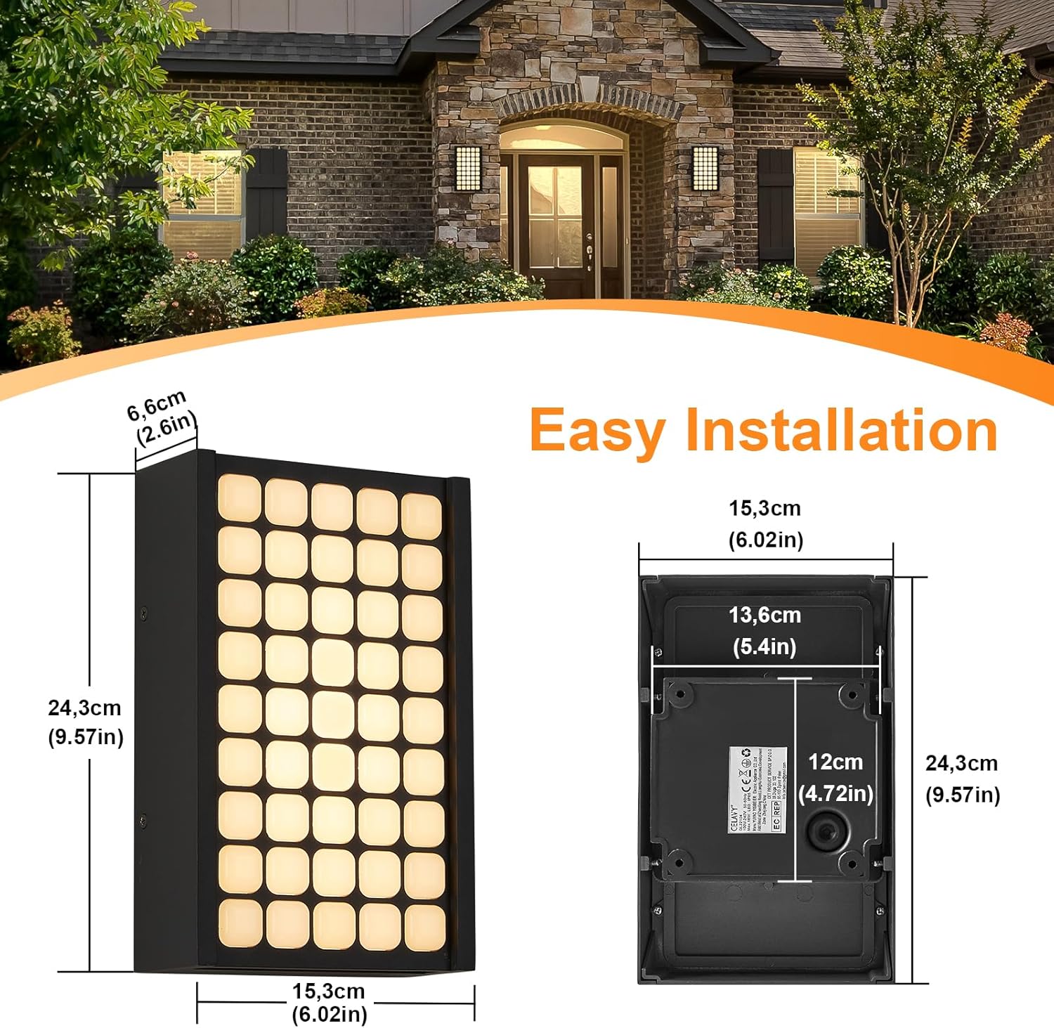 Celavy Lampada da Parete LED per Esterni 18W Antracite - immagine 6