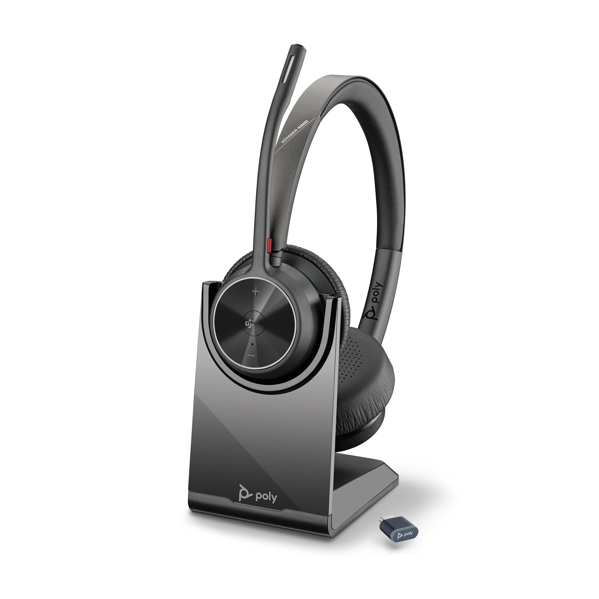 Poly Voyager 4320 UC - Cuffia Wireless Bluetooth 5.1, Nero