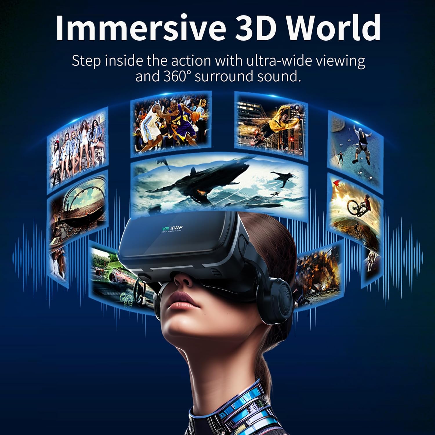 Xwp Visore Realtà Virtuale 3D con Cuffie per Smartphone - immagine 2