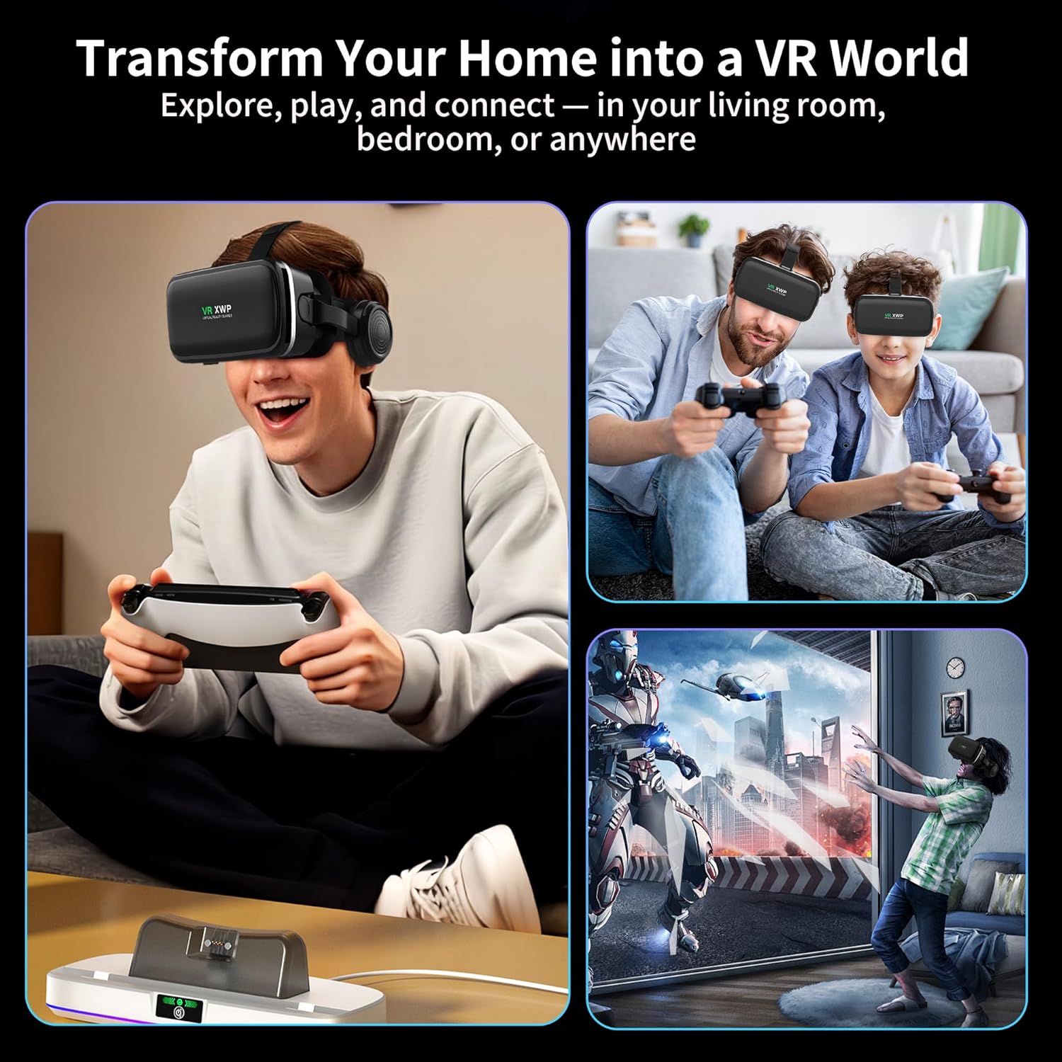 Xwp Visore Realtà Virtuale 3D con Cuffie per Smartphone - immagine 4