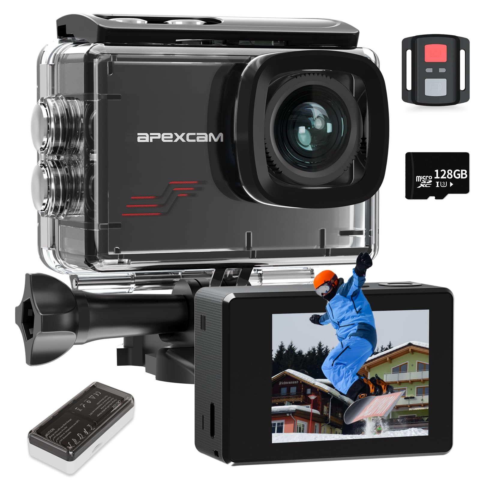 Apexcam M80 - Action Cam 4K 60FPS 48MP Impermeabile