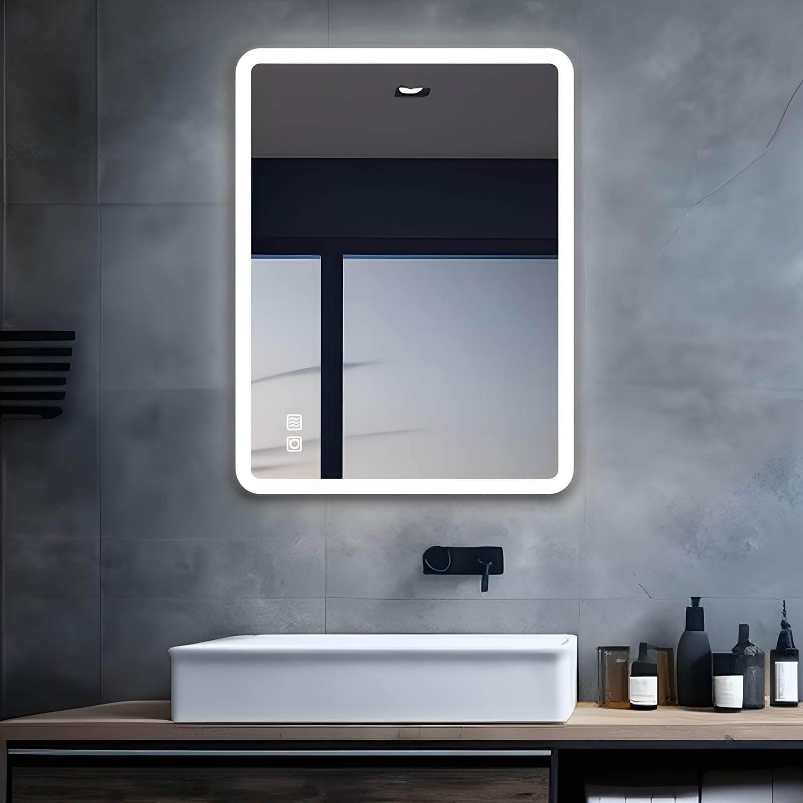 Miqu Specchio da Bagno LED 70x50cm, Rettangolare