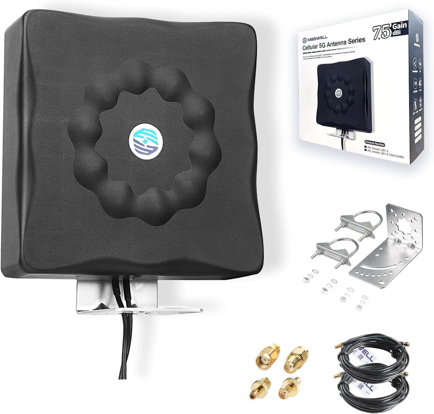 Maswell Antenna Esterna 4G/5G 2X2 MIMO 7.5 dBi