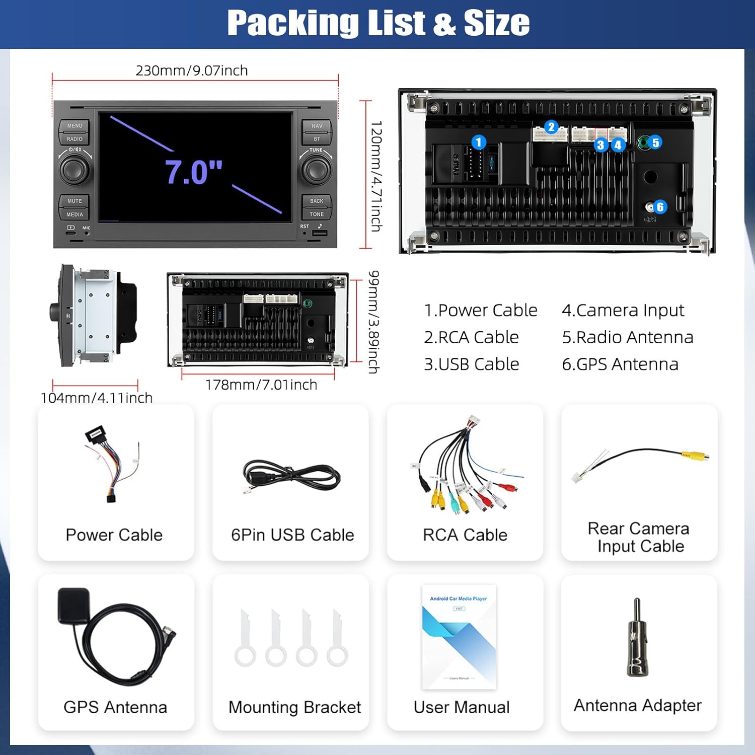 Sixwin Autoradio Android 13 per Ford C-Max/Galaxy/Kuga - immagine 4