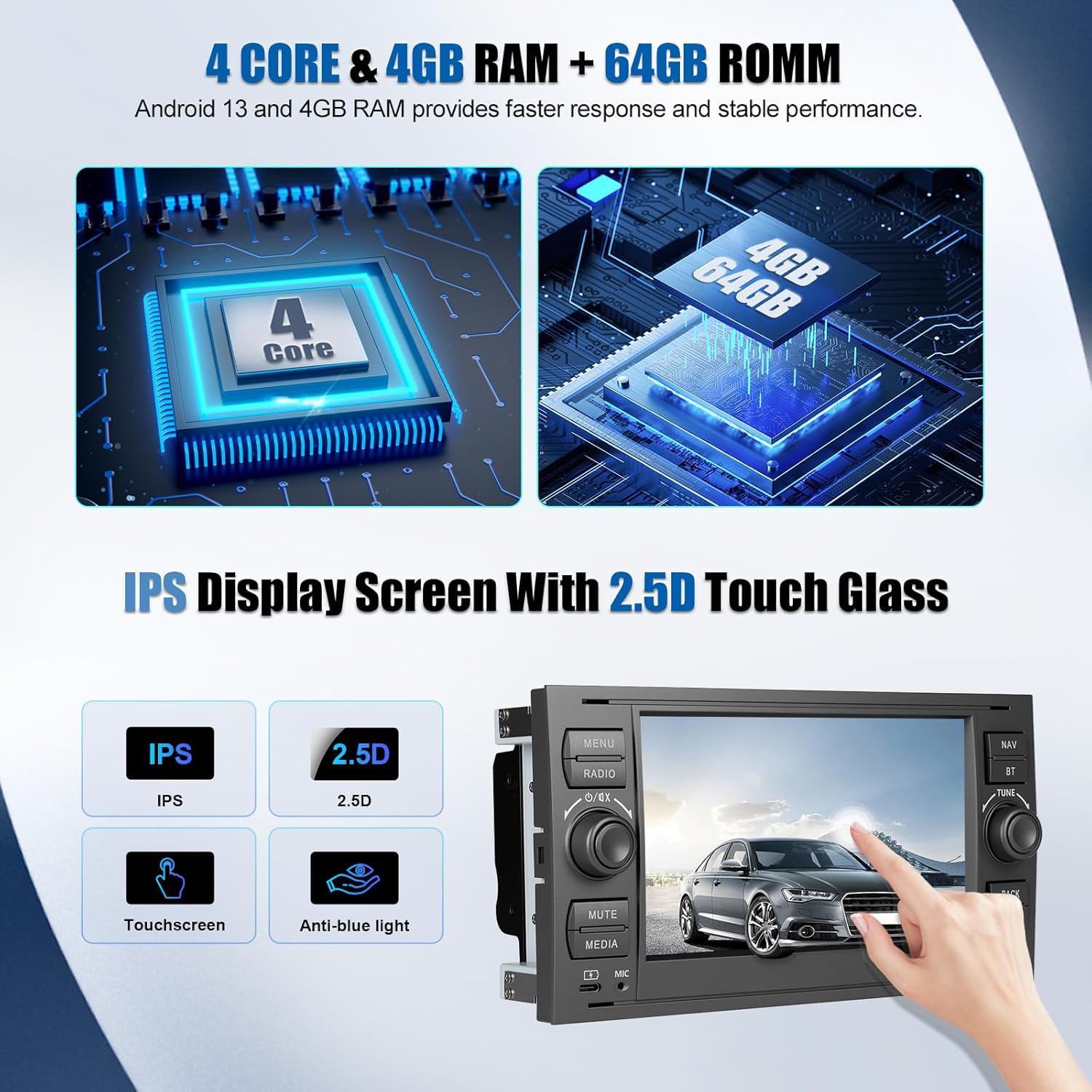 Sixwin Autoradio Android 13 per Ford C-Max/Galaxy/Kuga - immagine 5