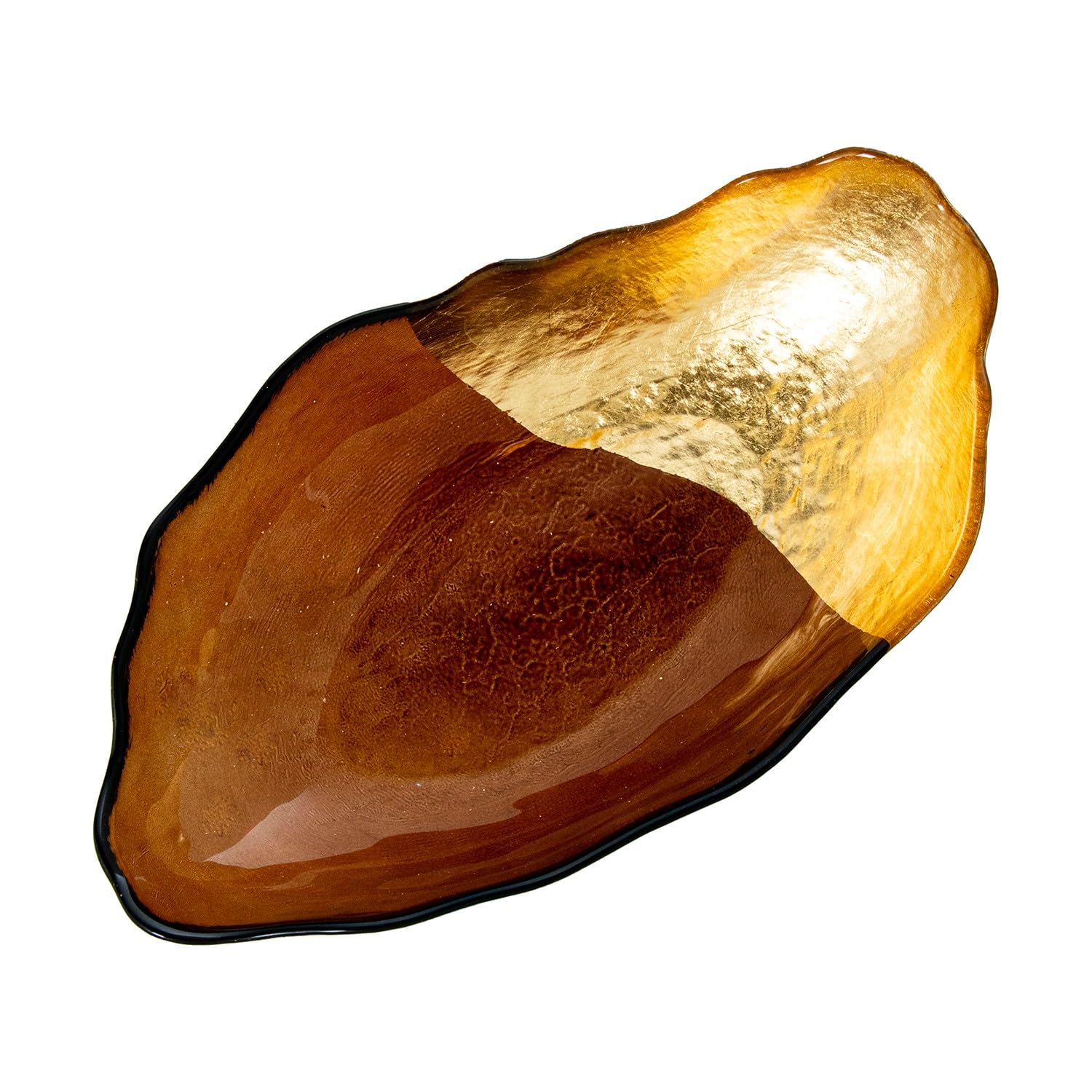 DRW Set 6 Centrali in Vetro Oro 13x23x4 cm