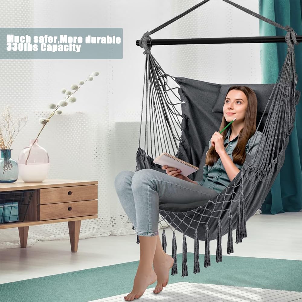 Poltrona Sospesa da Giardino con 2 Cuscini e Borsa - immagine 5