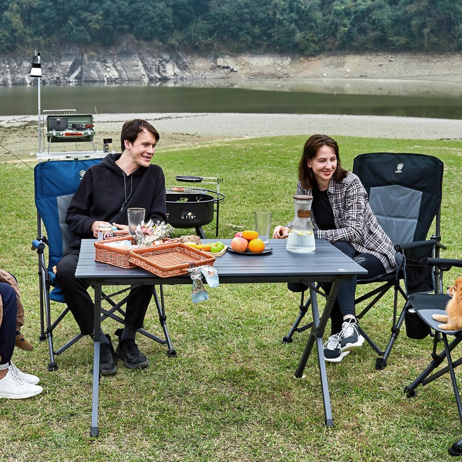 Ever Advanced Tavolo da Campeggio Pieghevole 120x70cm, Grigio - immagine 2