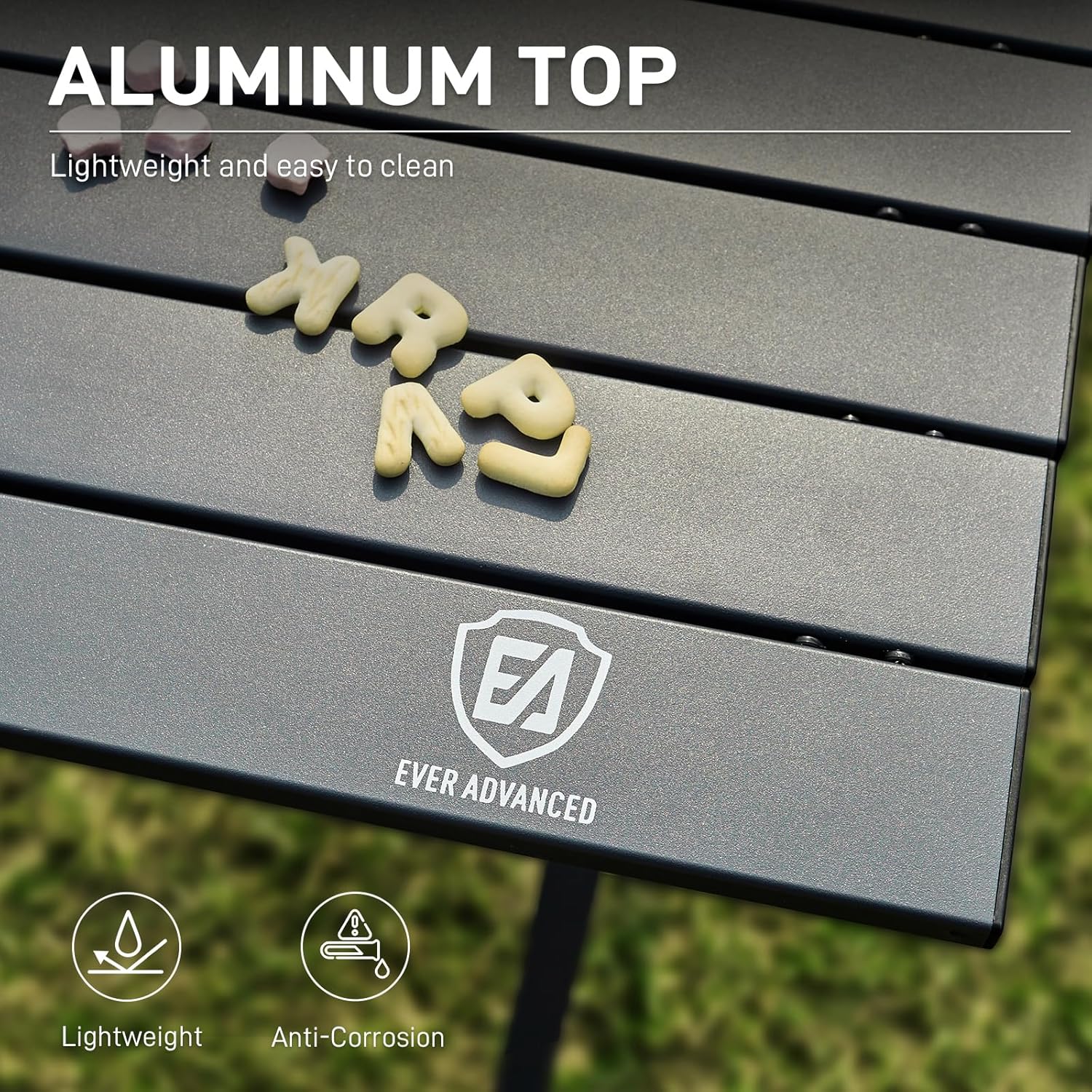 Ever Advanced Tavolo da Campeggio Pieghevole 120x70cm, Grigio - immagine 6