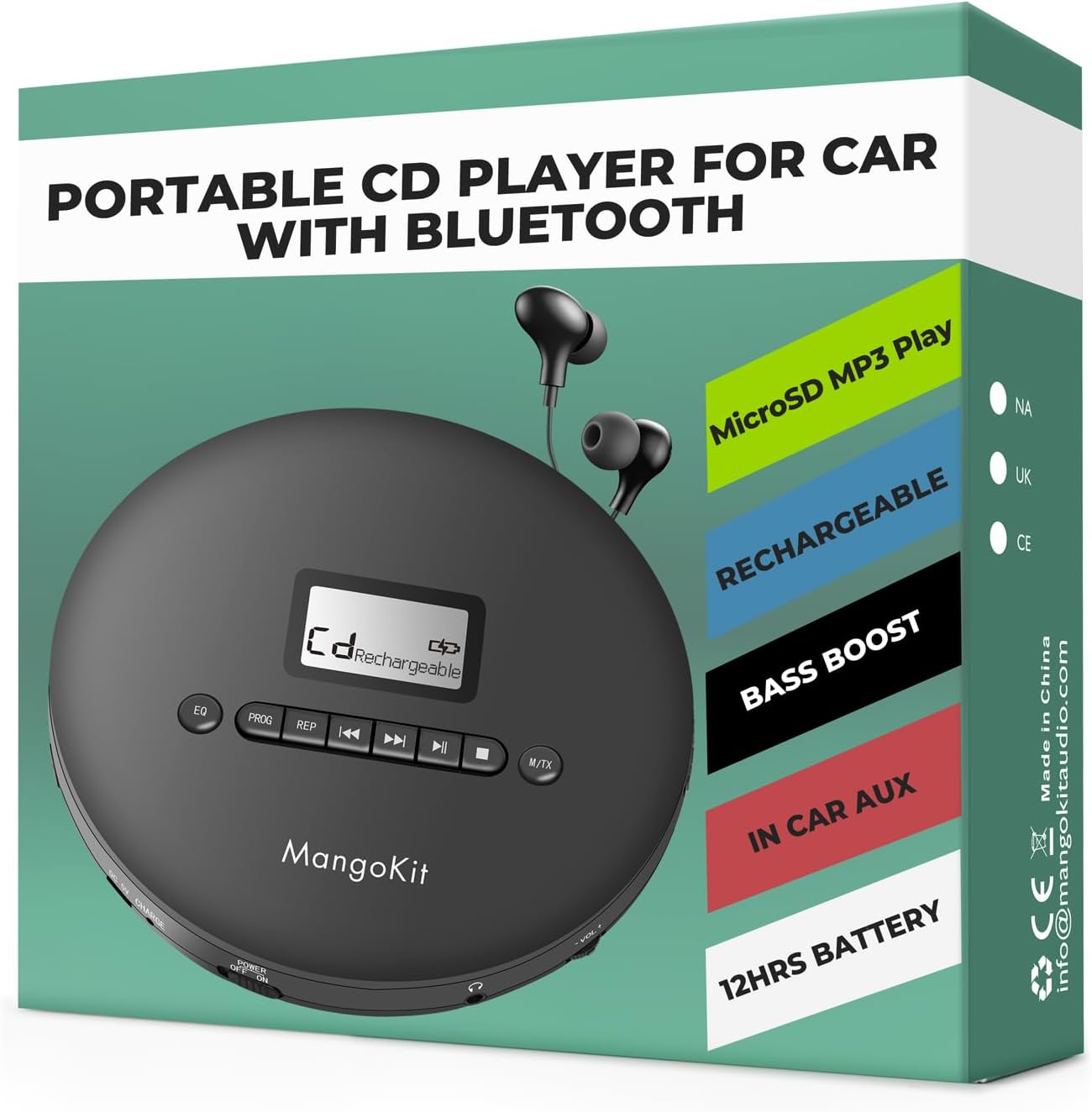 CD-X Lettore CD Portatile per Auto con Bluetooth - immagine 7