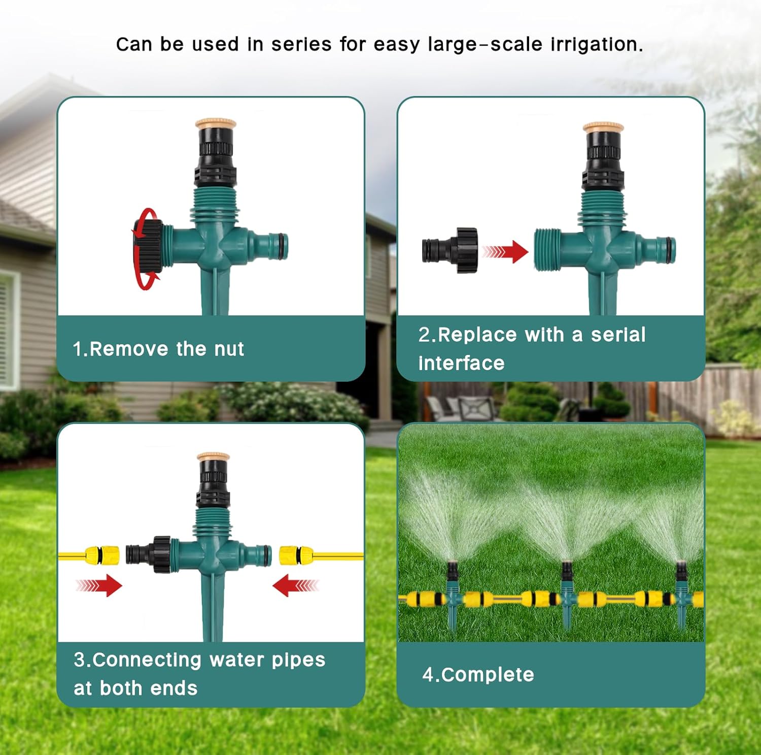 Irrigatore da Giardino Automatico 360° (4 pezzi), Green - immagine 4